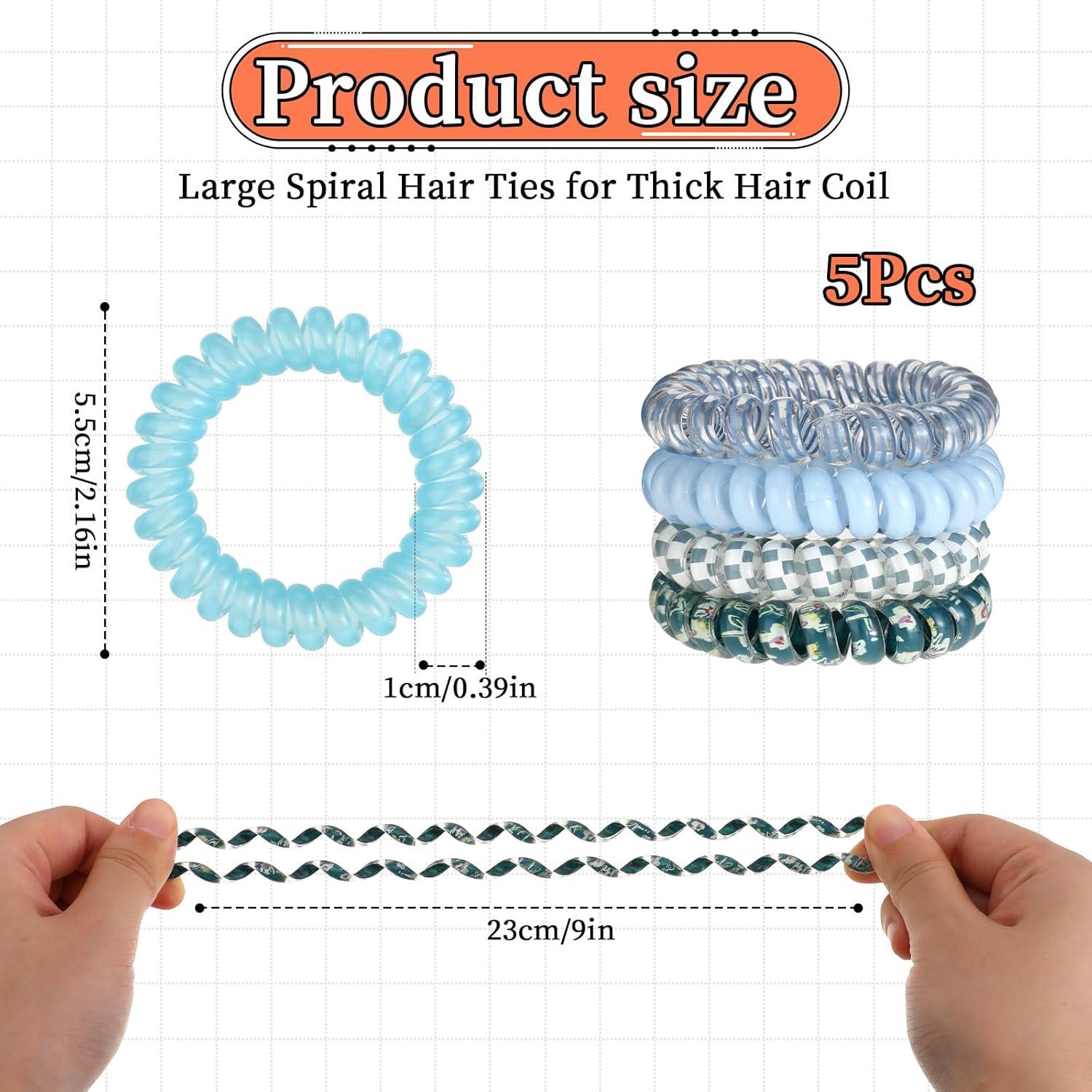 5 Espirales para Cabello JJUNW - Sin Daño, Impermeables, 5.5 cm