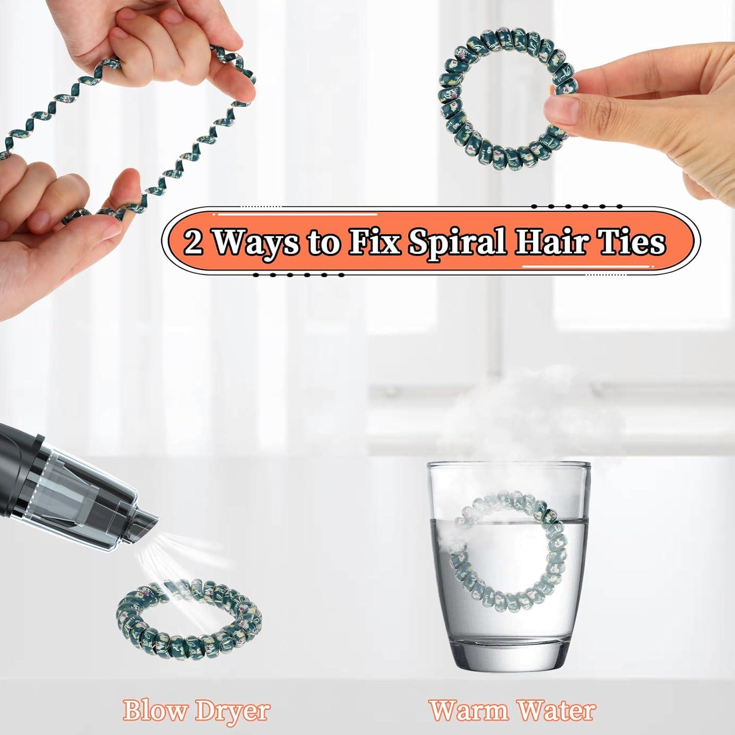 5 Espirales para Cabello JJUNW - Sin Daño, Impermeables, 5.5 cm