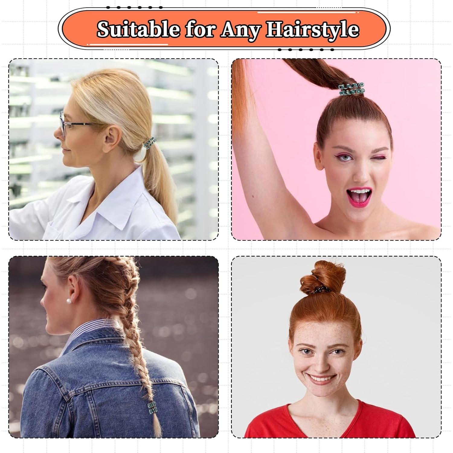 5 Espirales para Cabello JJUNW - Sin Daño, Impermeables, 5.5 cm