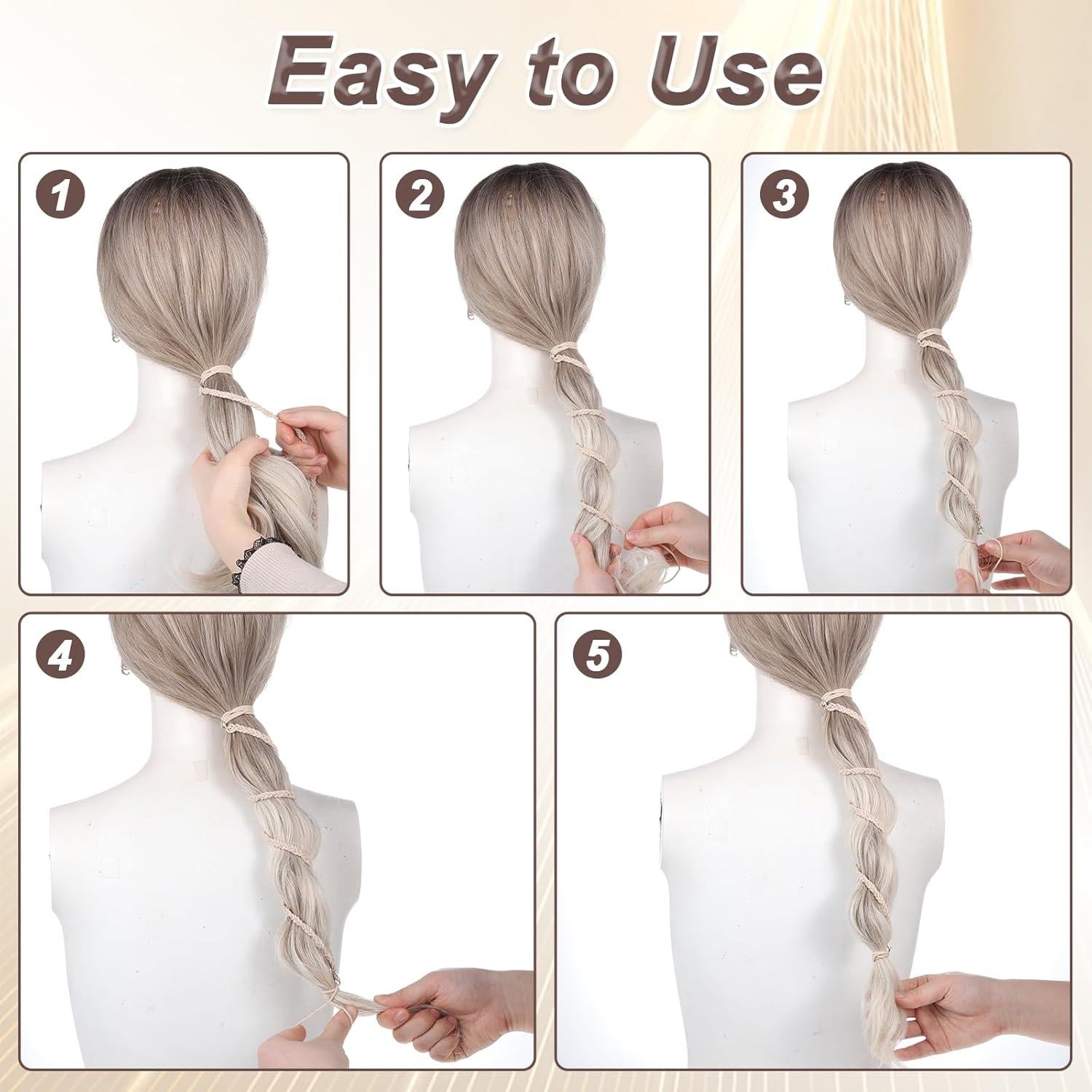 Lazos de Cabello Espiral Piriuuo 41cm 3 Pcs Multicolor