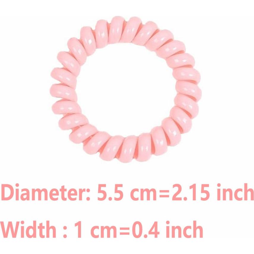 18 Tiras de Cabello Espirales Elásticas Leenchiry Color Macaron