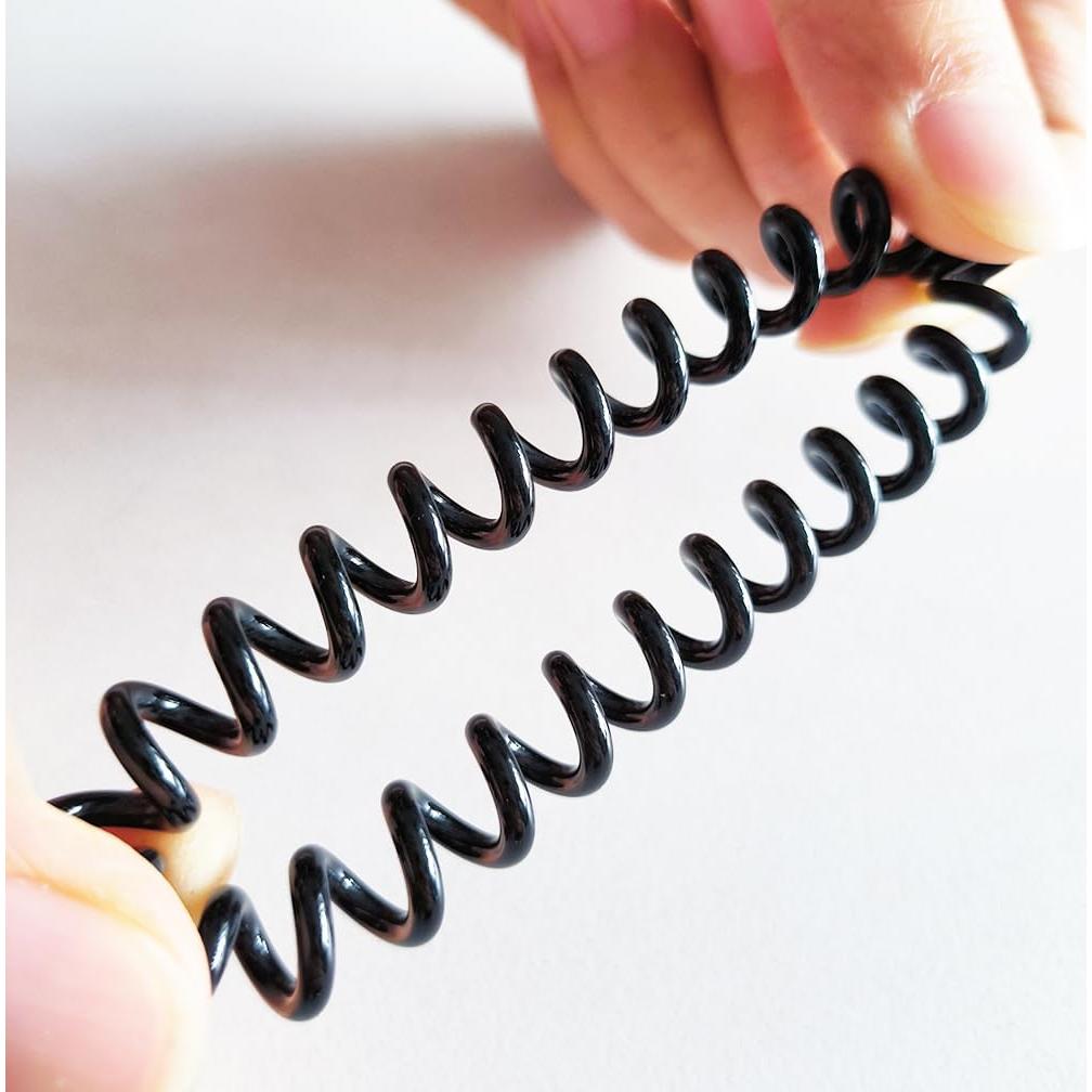 27 Coletas Espirales Elásticas Reazana 4cm Negro para Cabello