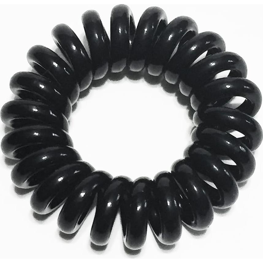 27 Coletas Espirales Elásticas Reazana 4cm Negro para Cabello
