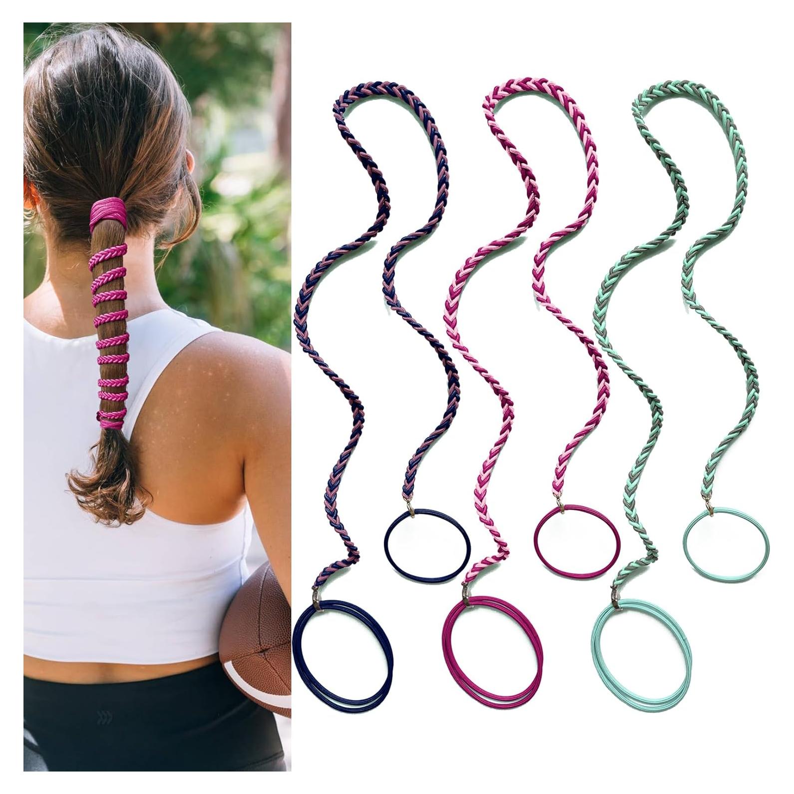 Sujetadores de Coletas Elásticos DAOSUN 63.5 cm Coloridos - Paquete de 3