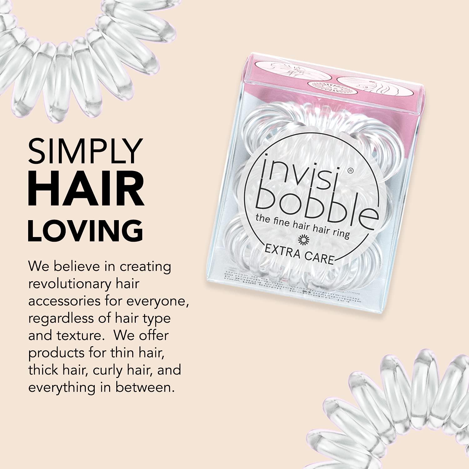 Gomas de Pelo Espirales Invisibobble - Paquete de 3 Transparentes