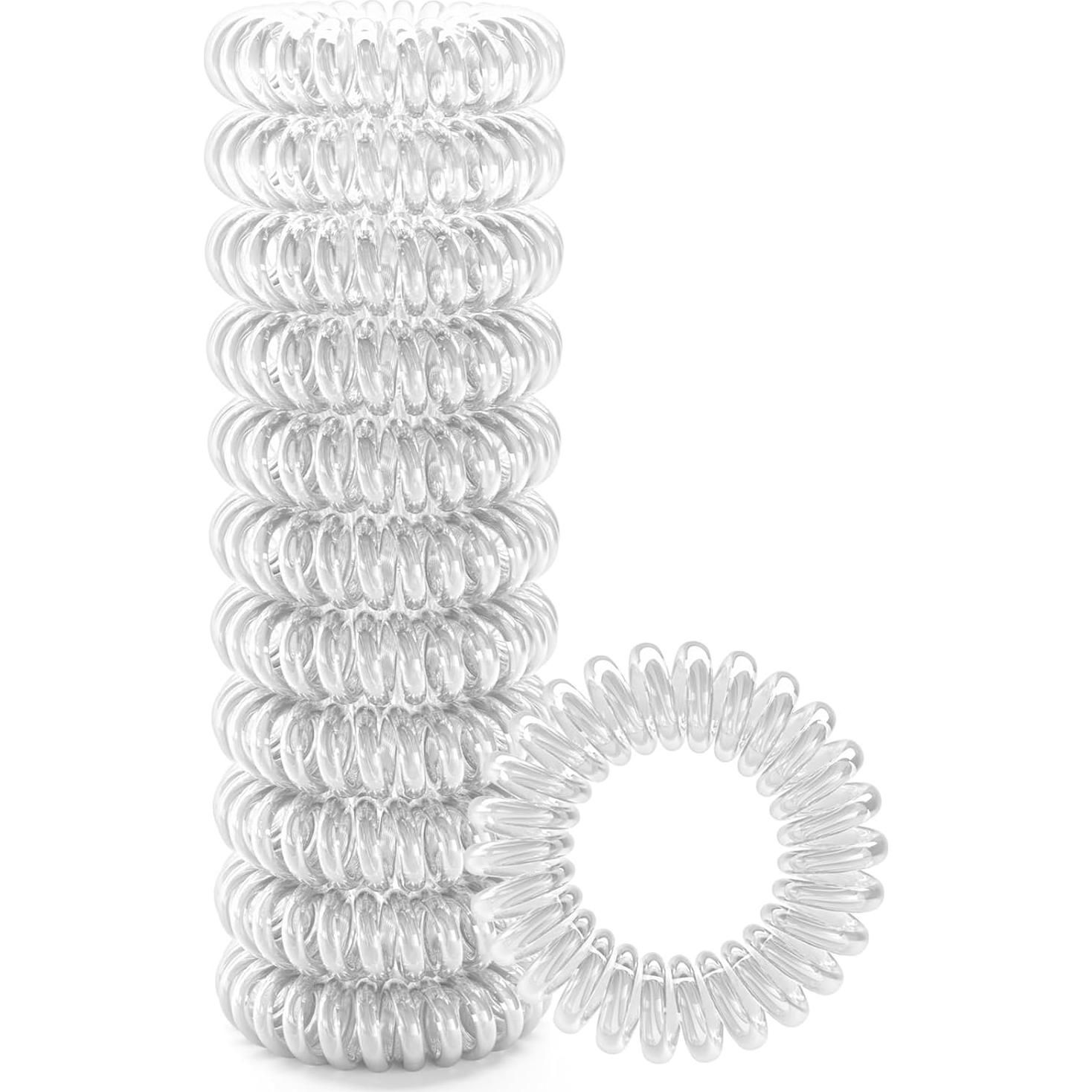 Bandas de Cabello en Espiral Srodha - 12 Piezas Transparentes