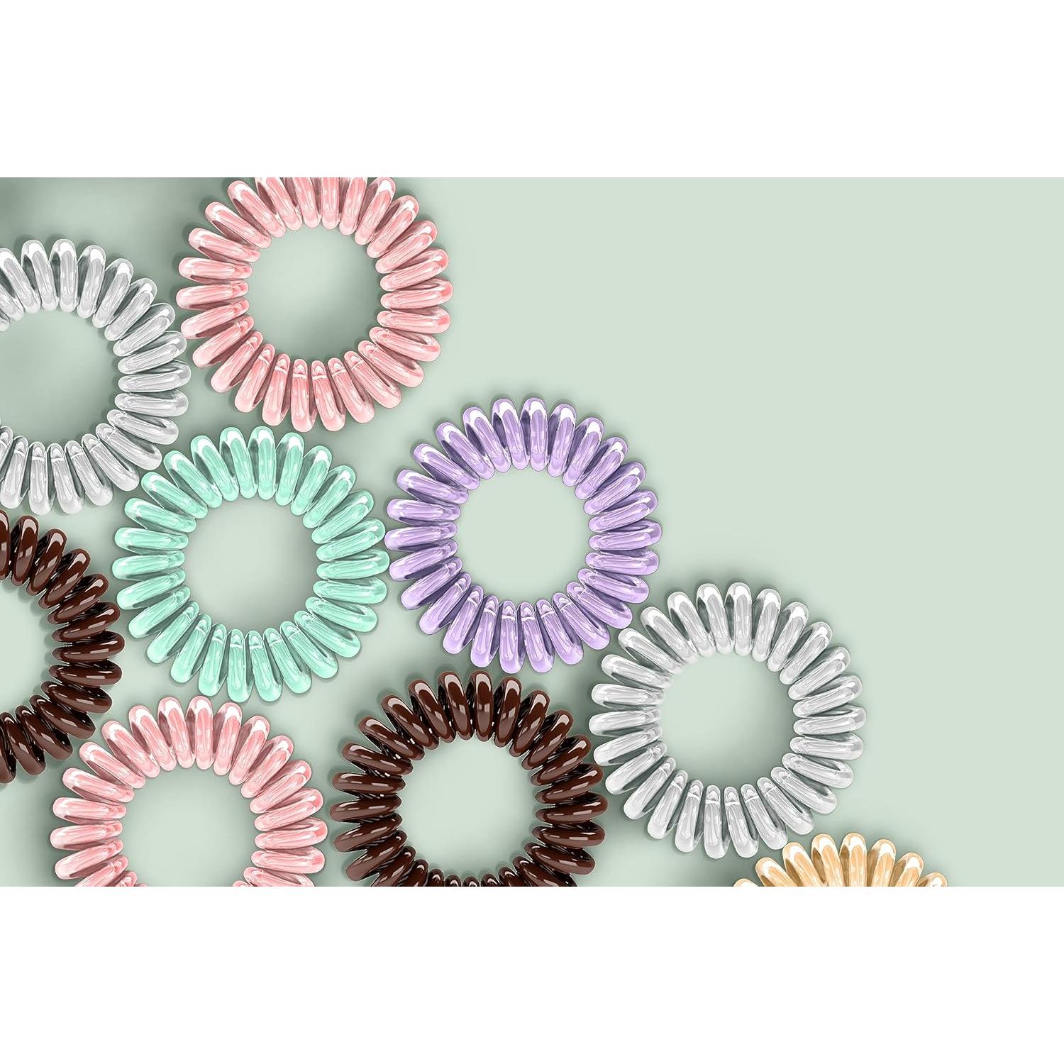 Bandas de Cabello en Espiral Srodha - 12 Piezas Transparentes