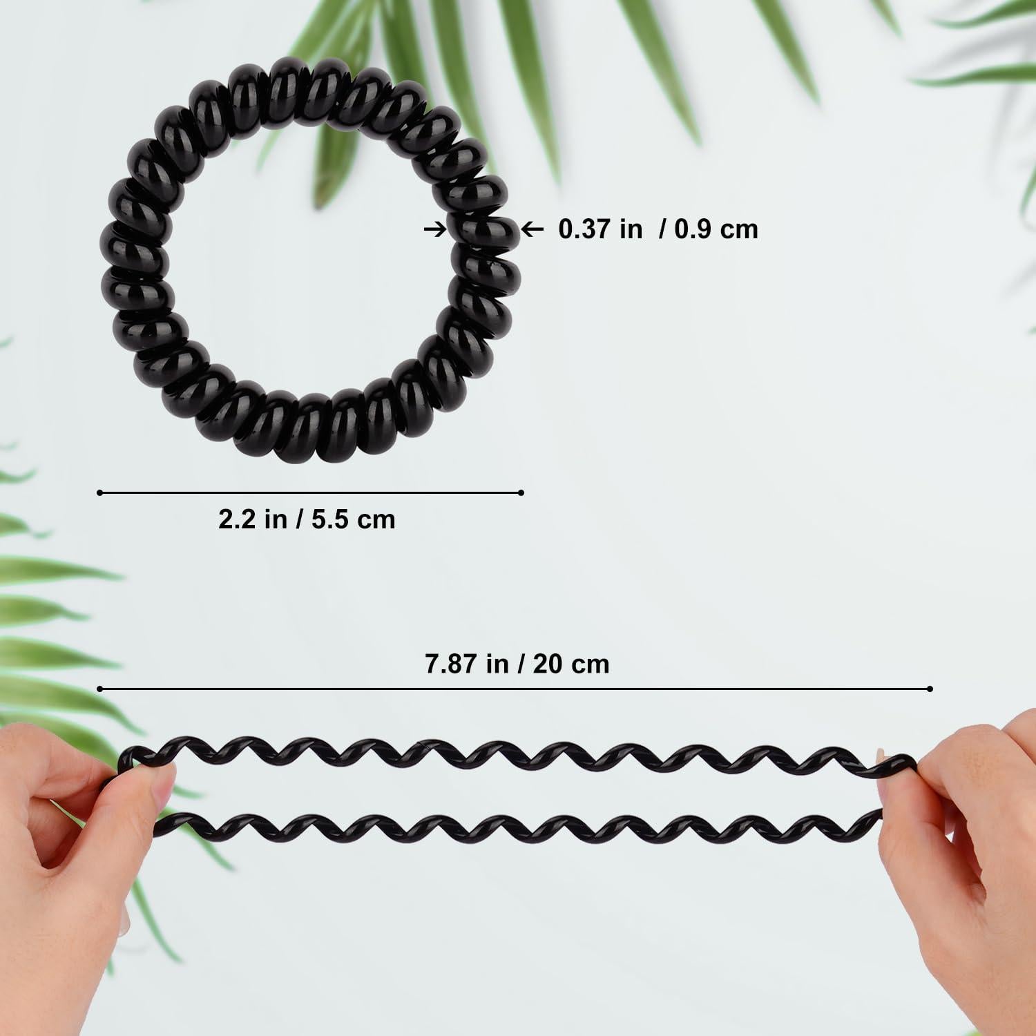 Laços de Cabelo Espirais JessLab, 10 Pcs, Cores Sortidas, 13.9 cm