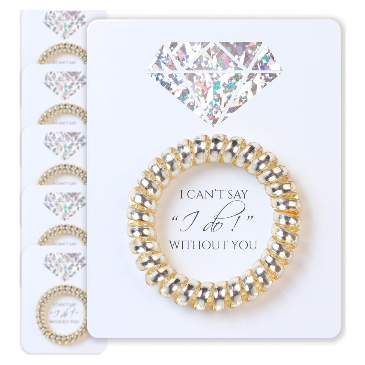 Juego de 6 Lazos de Cabello Dorados para Damas de Honor