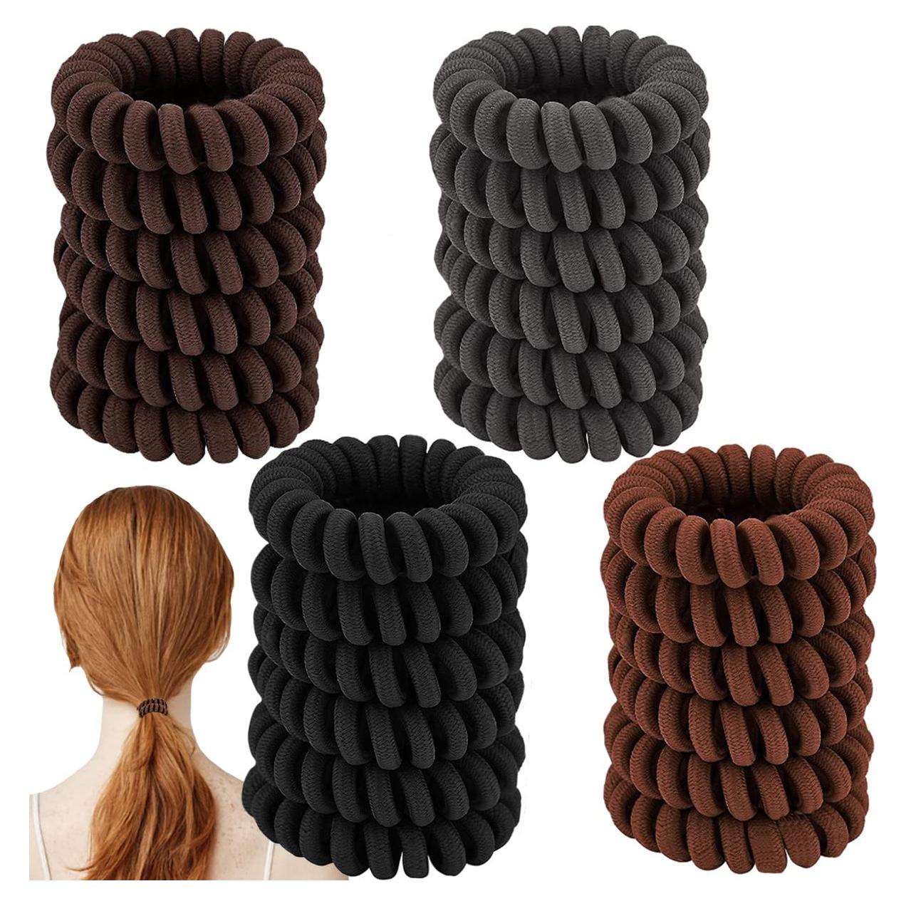 24 Gomas para el Cabello Espirales BOYIVI Sin Marcas - 4 Colores