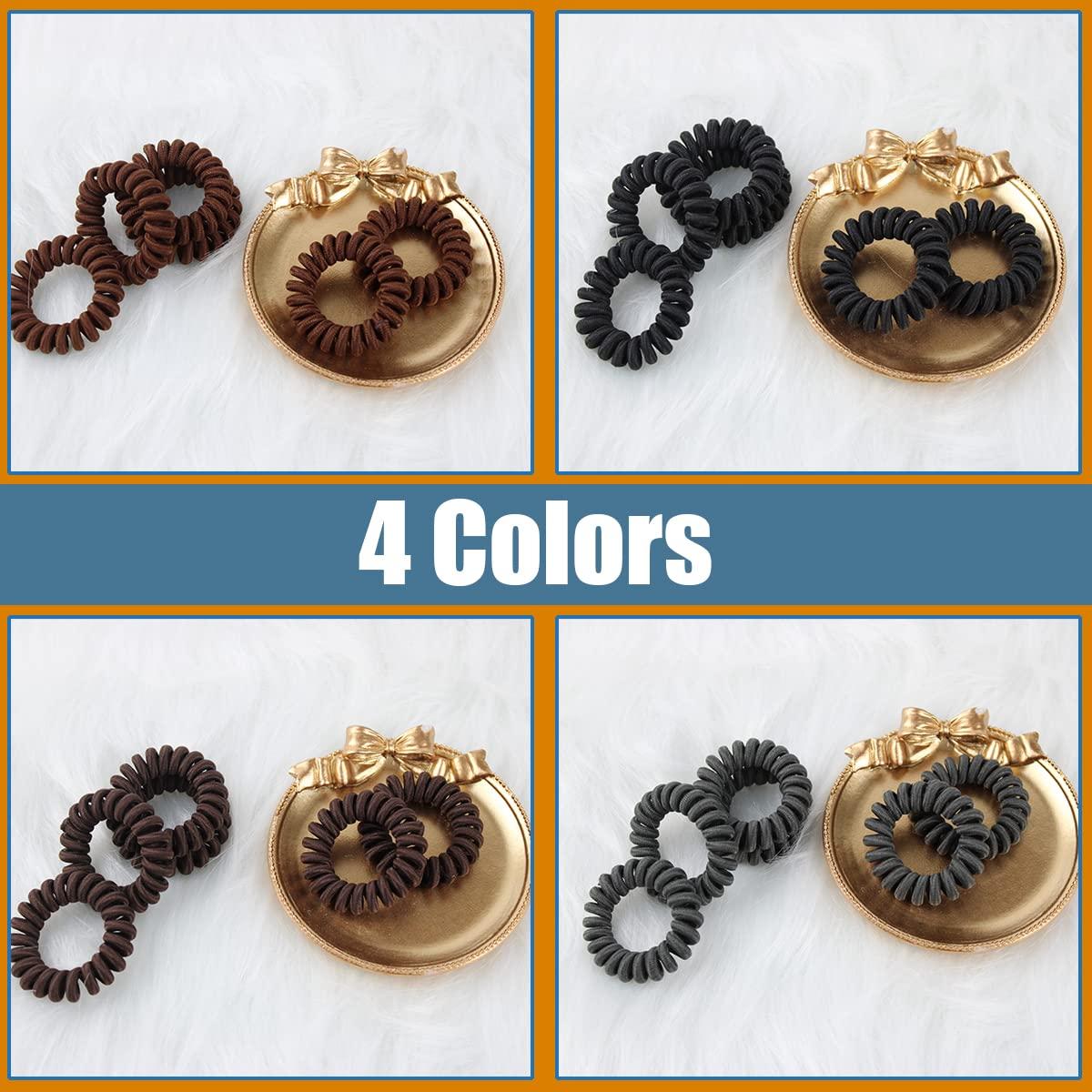 24 Gomas para el Cabello Espirales BOYIVI Sin Marcas - 4 Colores