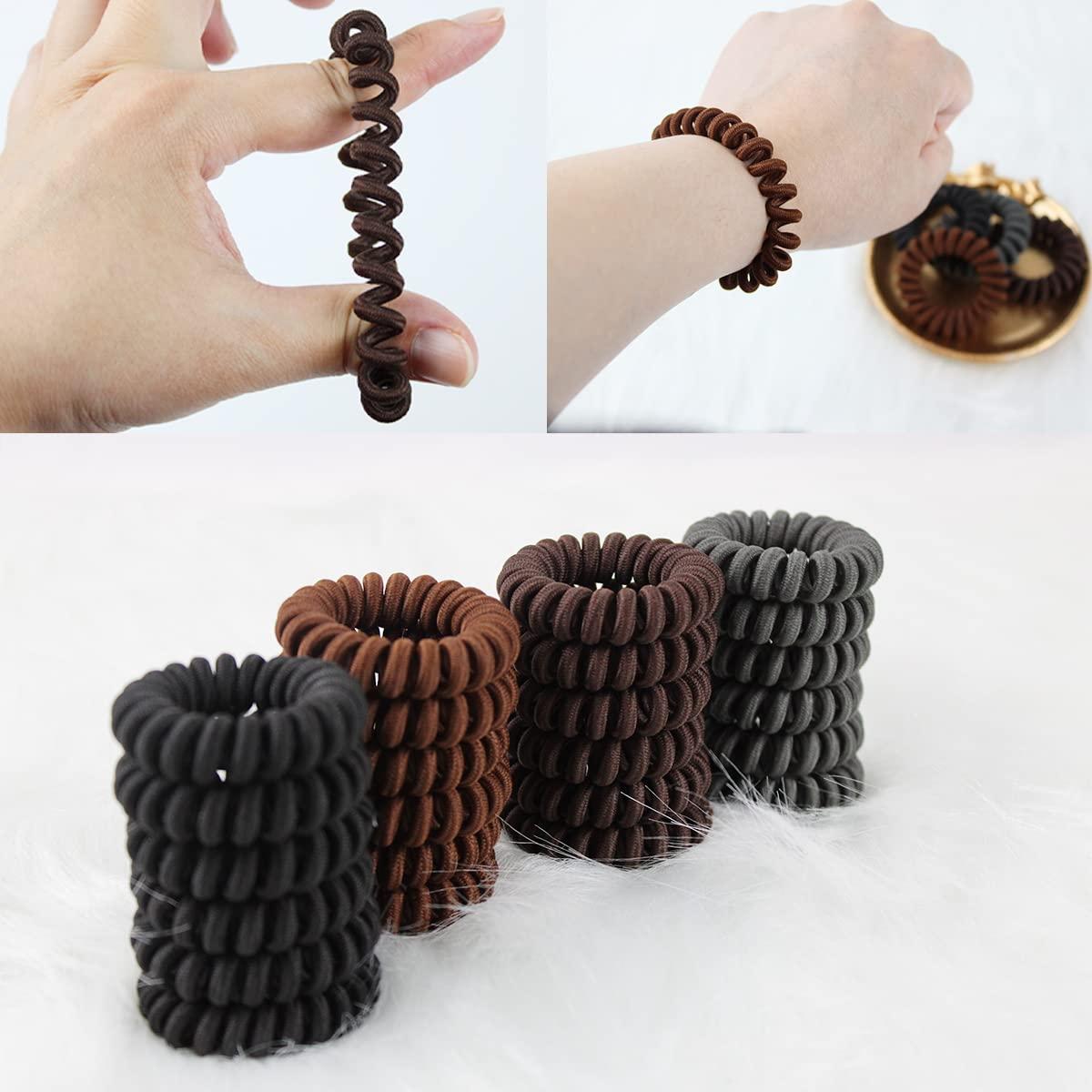 24 Gomas para el Cabello Espirales BOYIVI Sin Marcas - 4 Colores