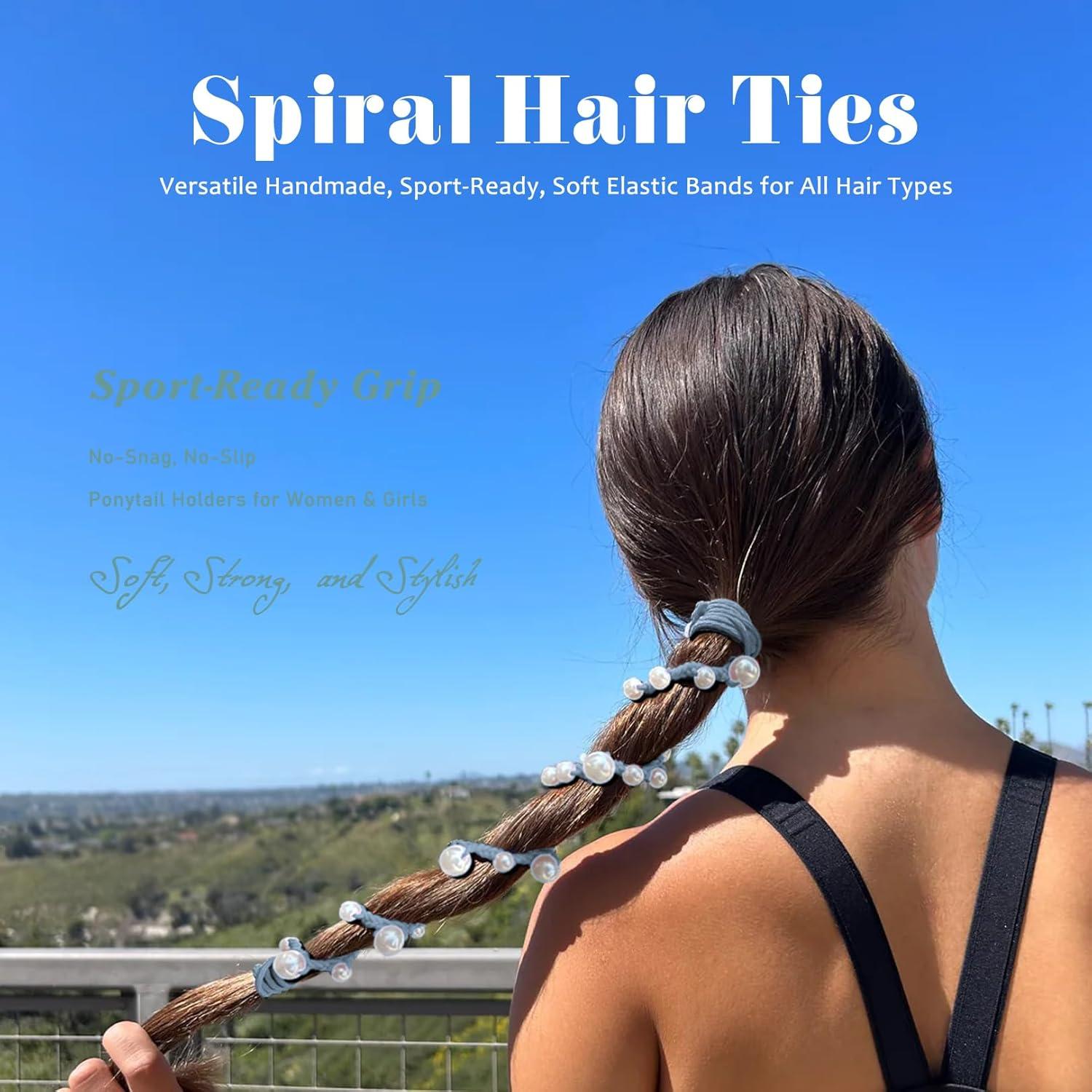 Lazos de Pelo de Perlas DAOSUN Azul 40 cm para Cabello Grueso