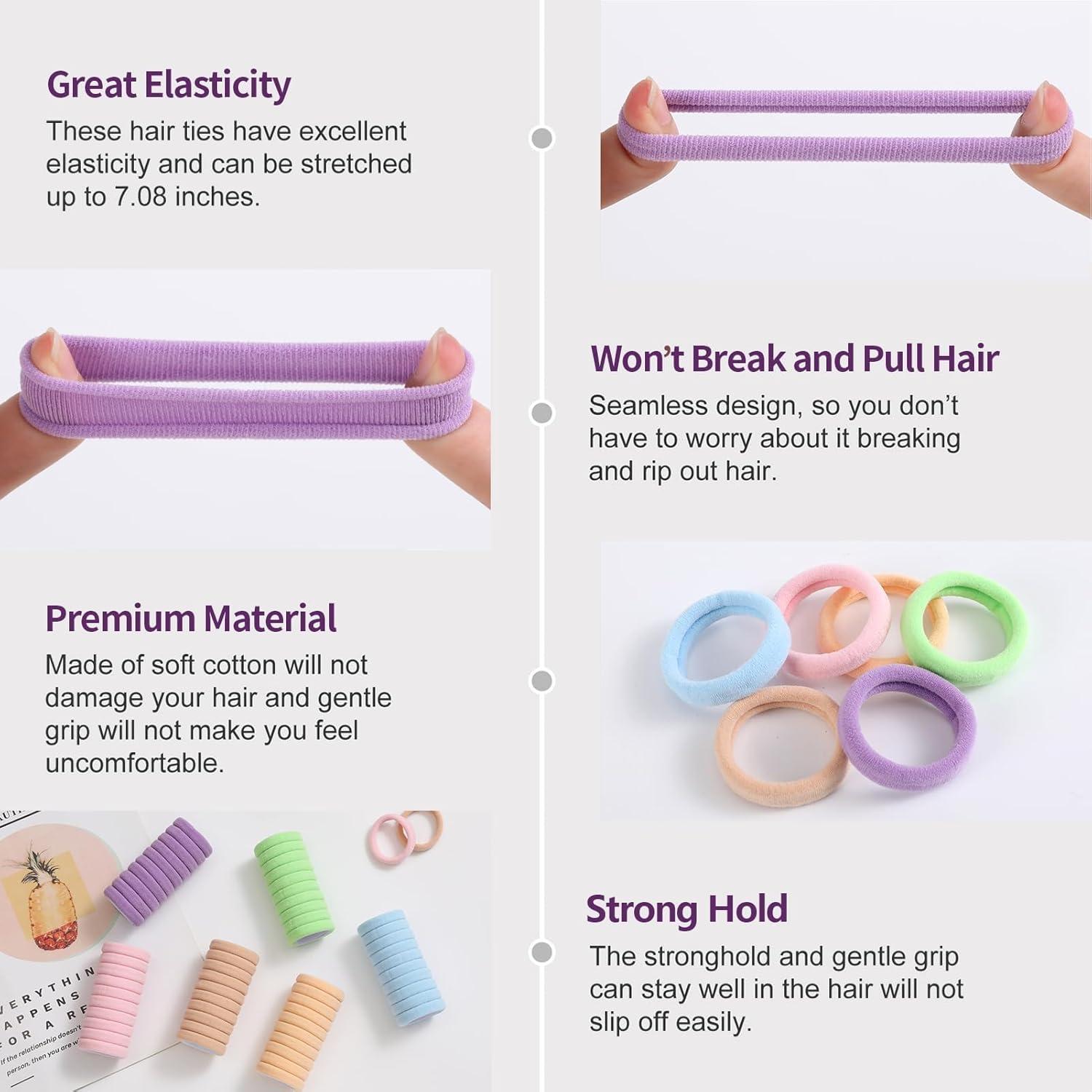 100 Gomas de Pelo Gruesas Bessrung Sin Costura Caramelo