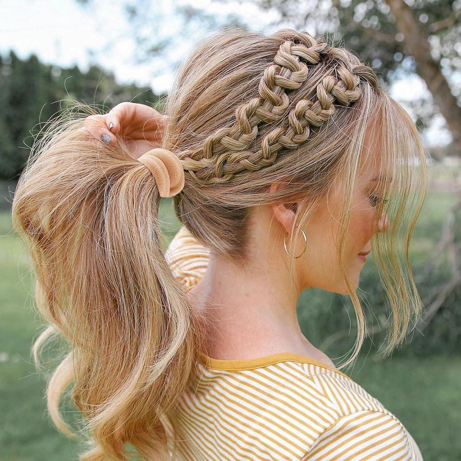 100 Gomas de Pelo Gruesas Bessrung Sin Costura Caramelo