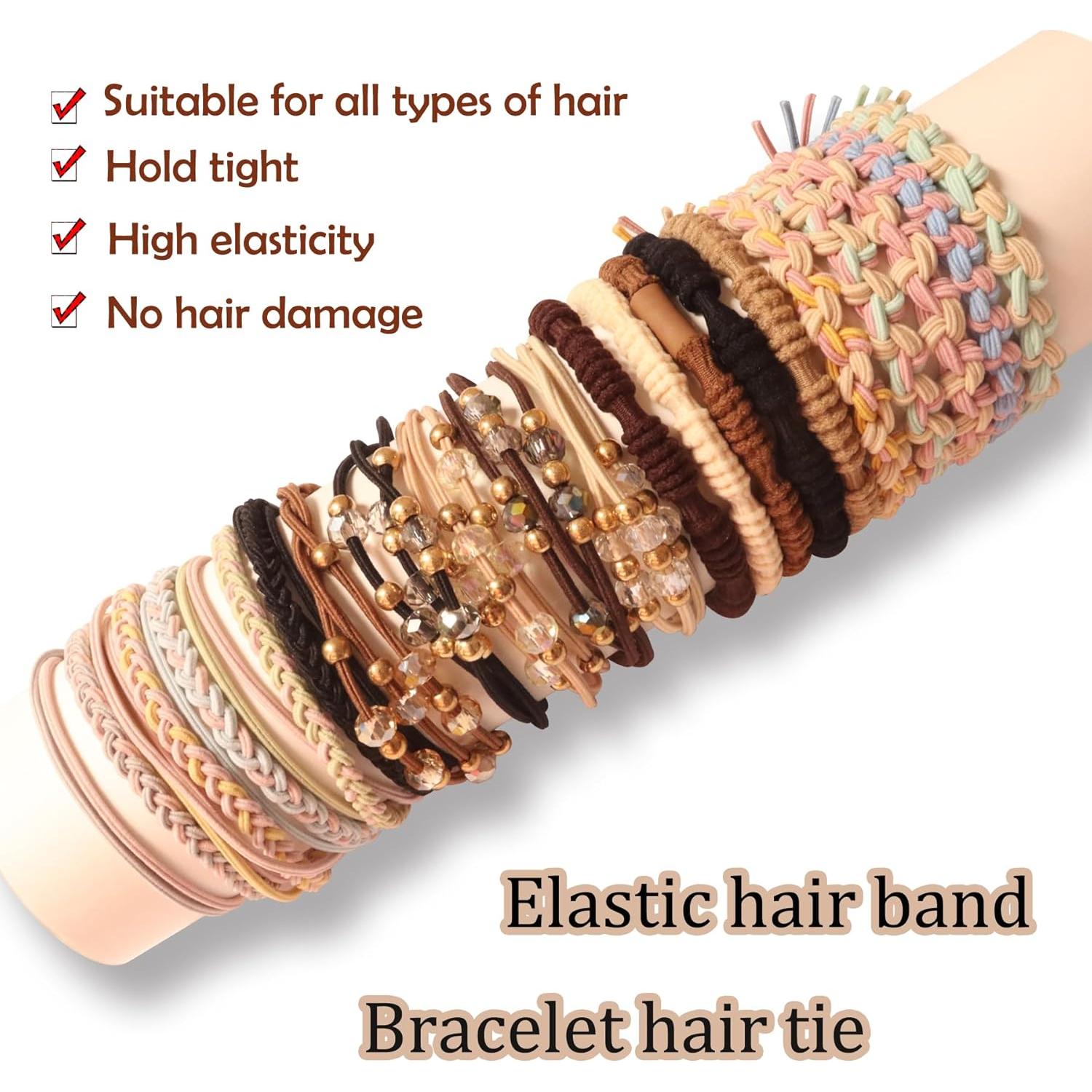 20 Gomas de Pelo Elásticas FECASIMY - Sin Daño, 6.35 cm