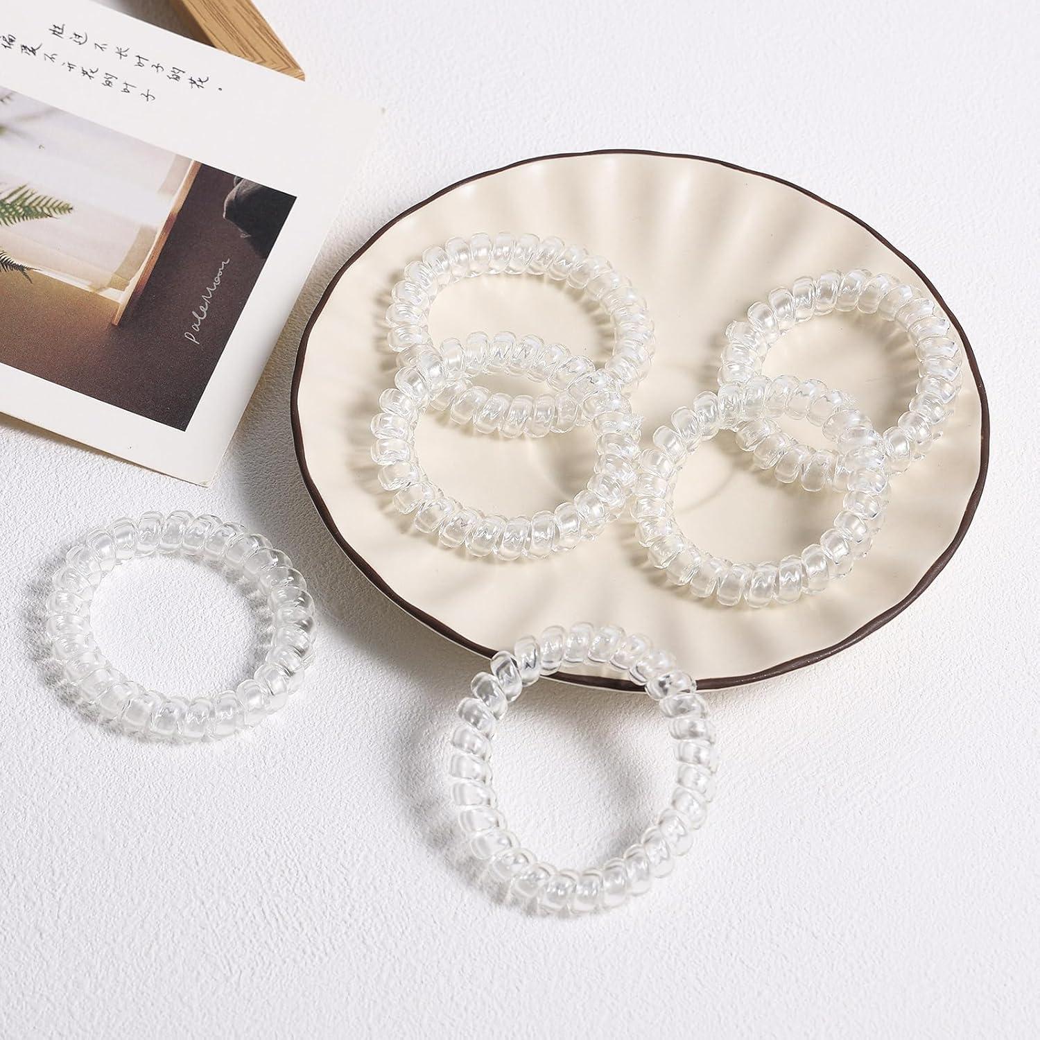 Tiras de Cabello Espiral KCHIES Transparentes - 6 Piezas