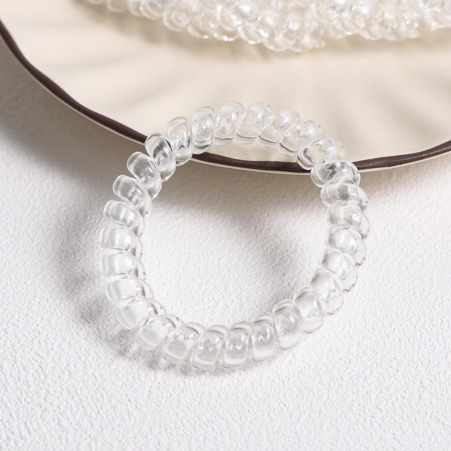 Tiras de Cabello Espiral KCHIES Transparentes - 6 Piezas