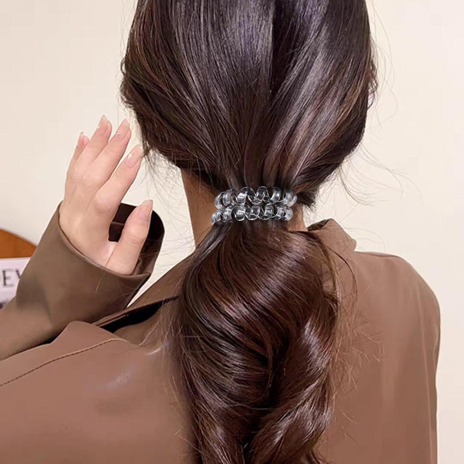 Tiras de Cabello Espiral KCHIES Transparentes - 6 Piezas