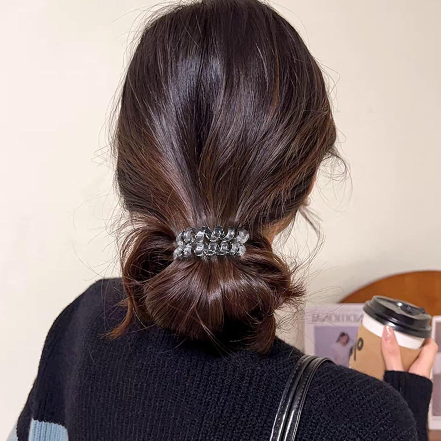 Tiras de Cabello Espiral KCHIES Transparentes - 6 Piezas