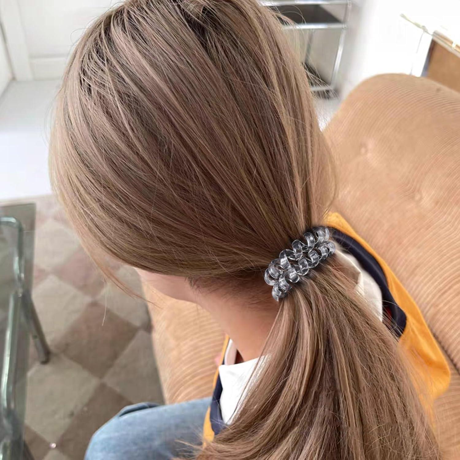 Tiras de Cabello Espiral KCHIES Transparentes - 6 Piezas