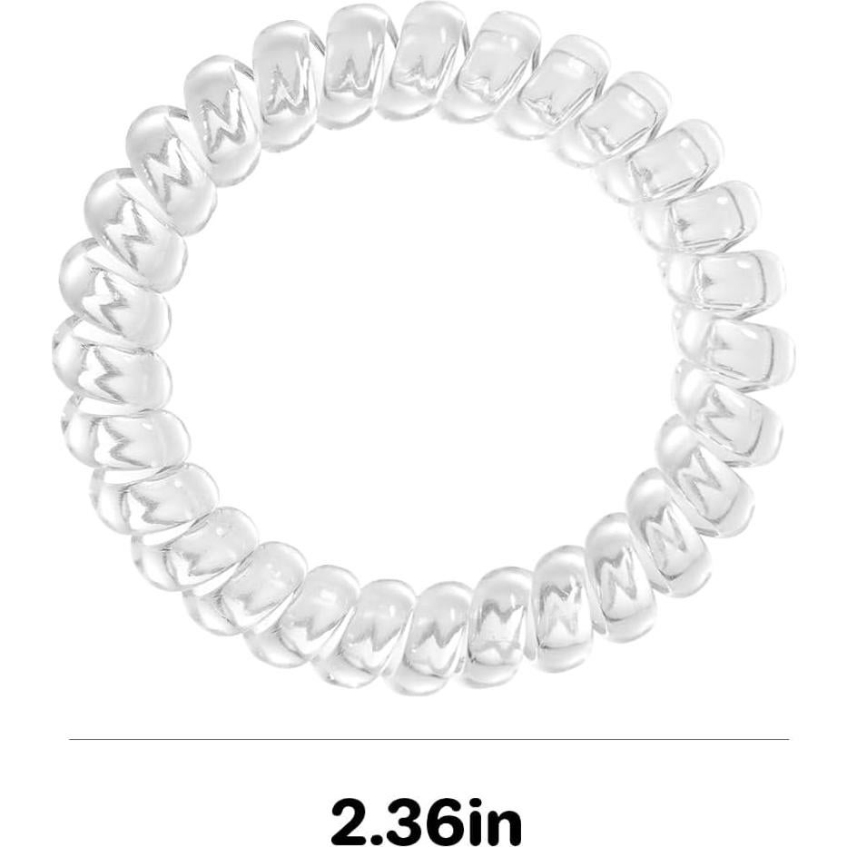 Tiras de Cabello Espiral KCHIES Transparentes - 6 Piezas