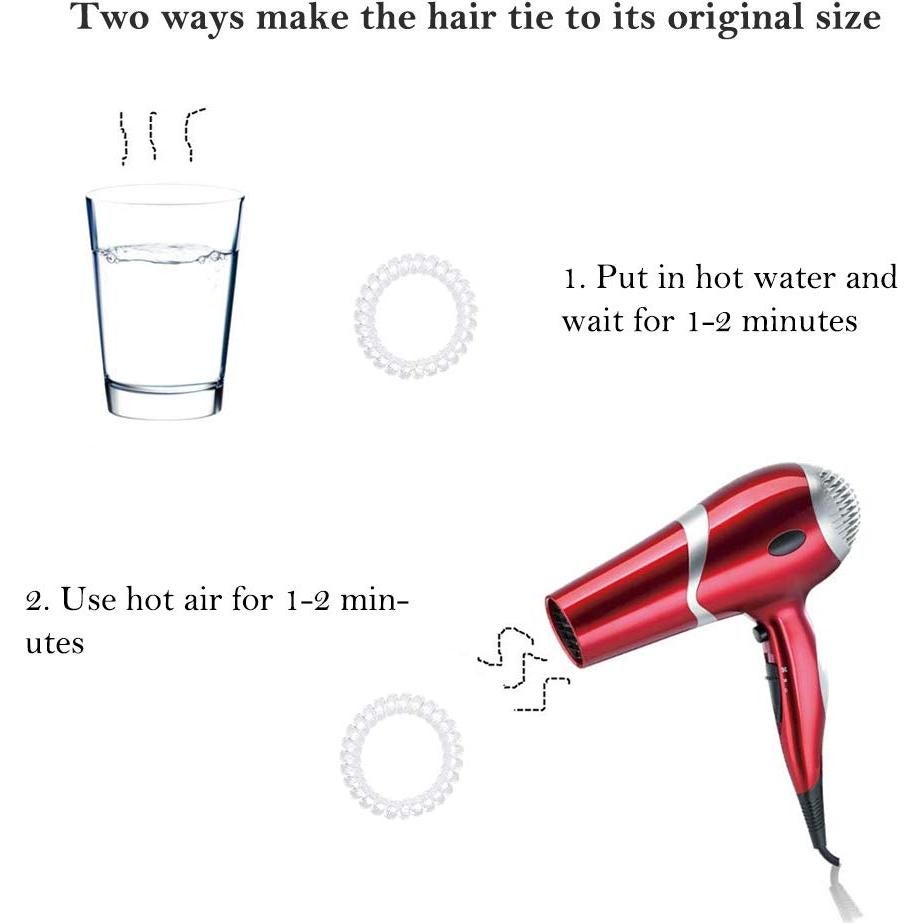 Tiras de Cabello Espiral KCHIES Transparentes - 6 Piezas