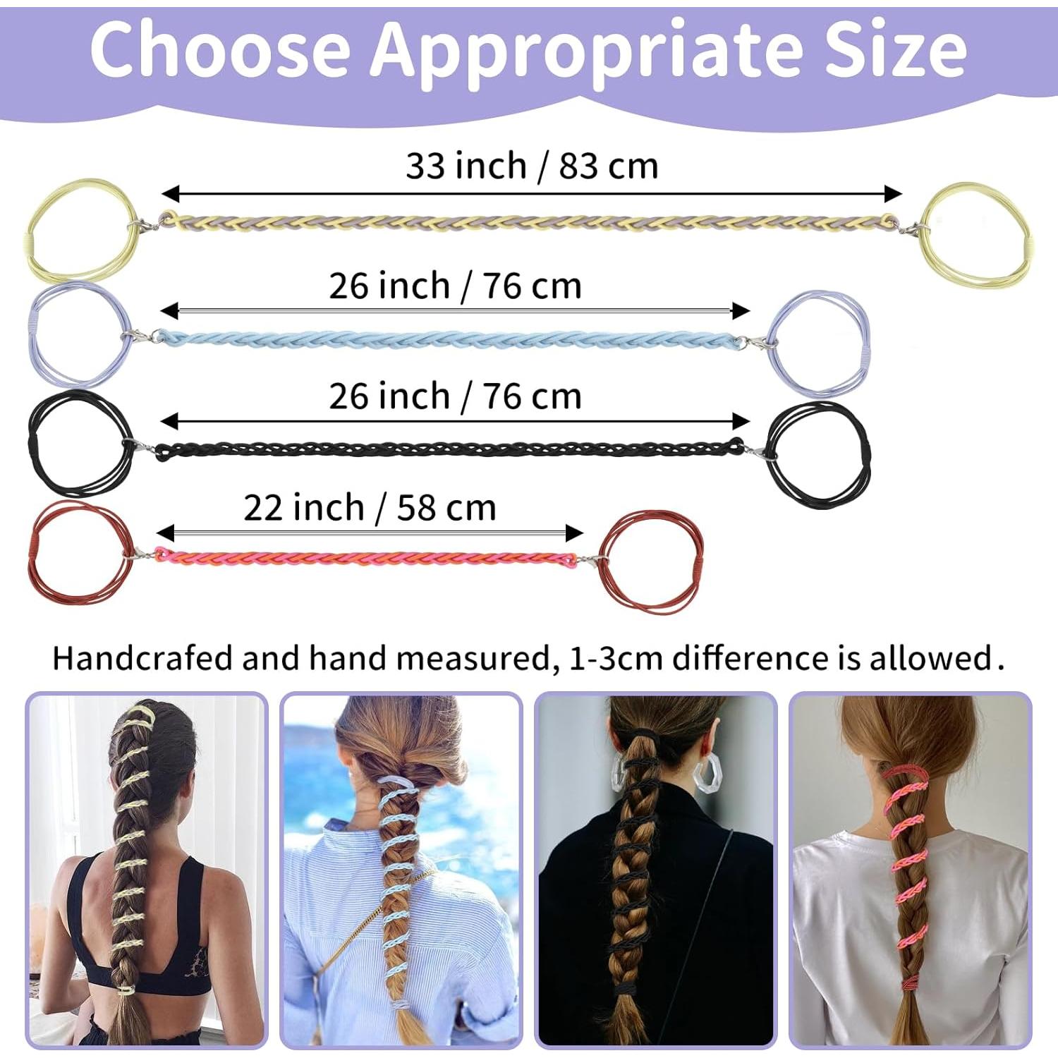 Tiras de Cabello en Espiral TBUKEOM - 4 Pcs Sin Daño, Multicolor