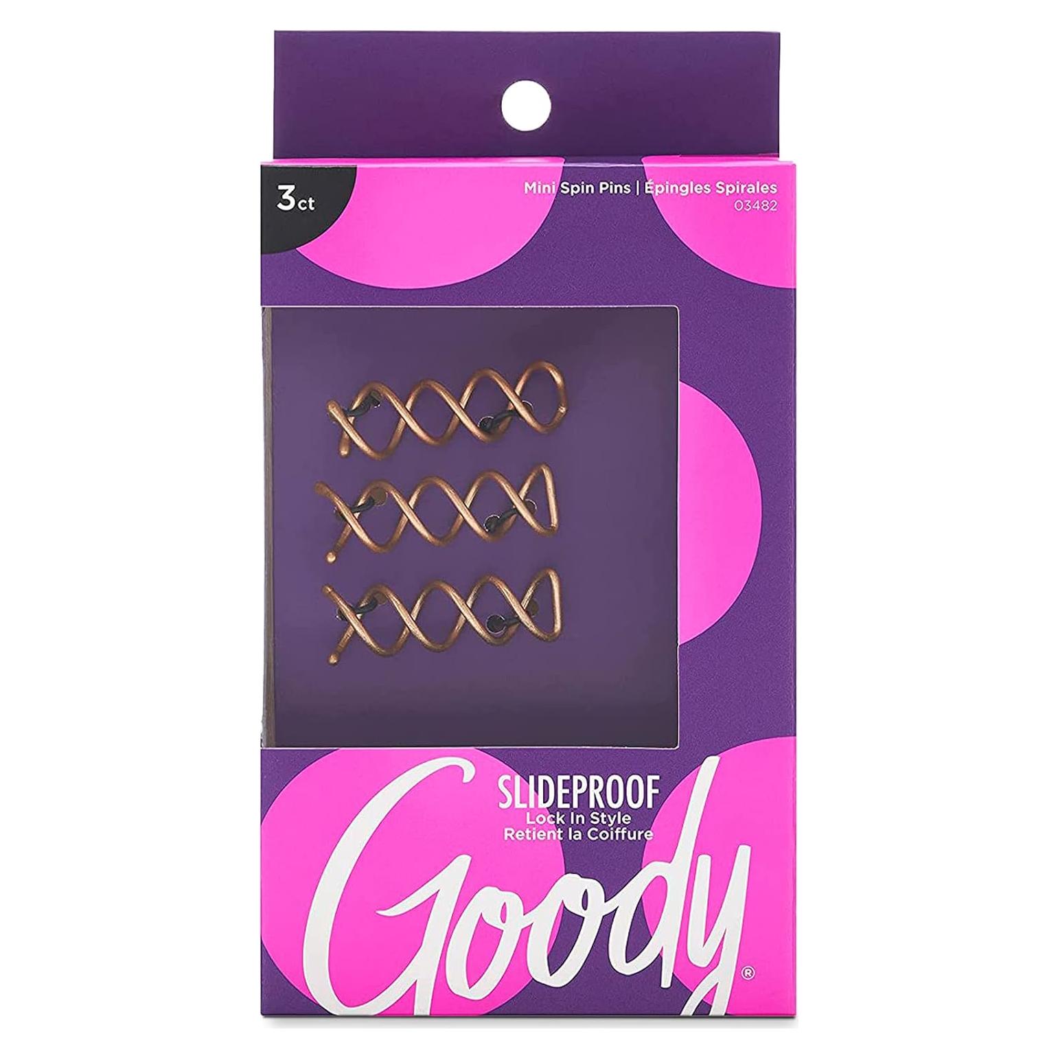 Pasadores de Cabello Espiral Goody Mini - 3 Unidades, Colores Variados
