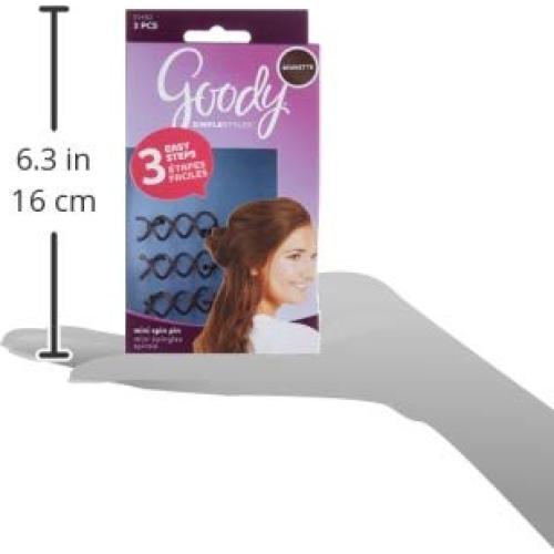 Pasadores de Cabello Espiral Goody Mini - 3 Unidades, Colores Variados