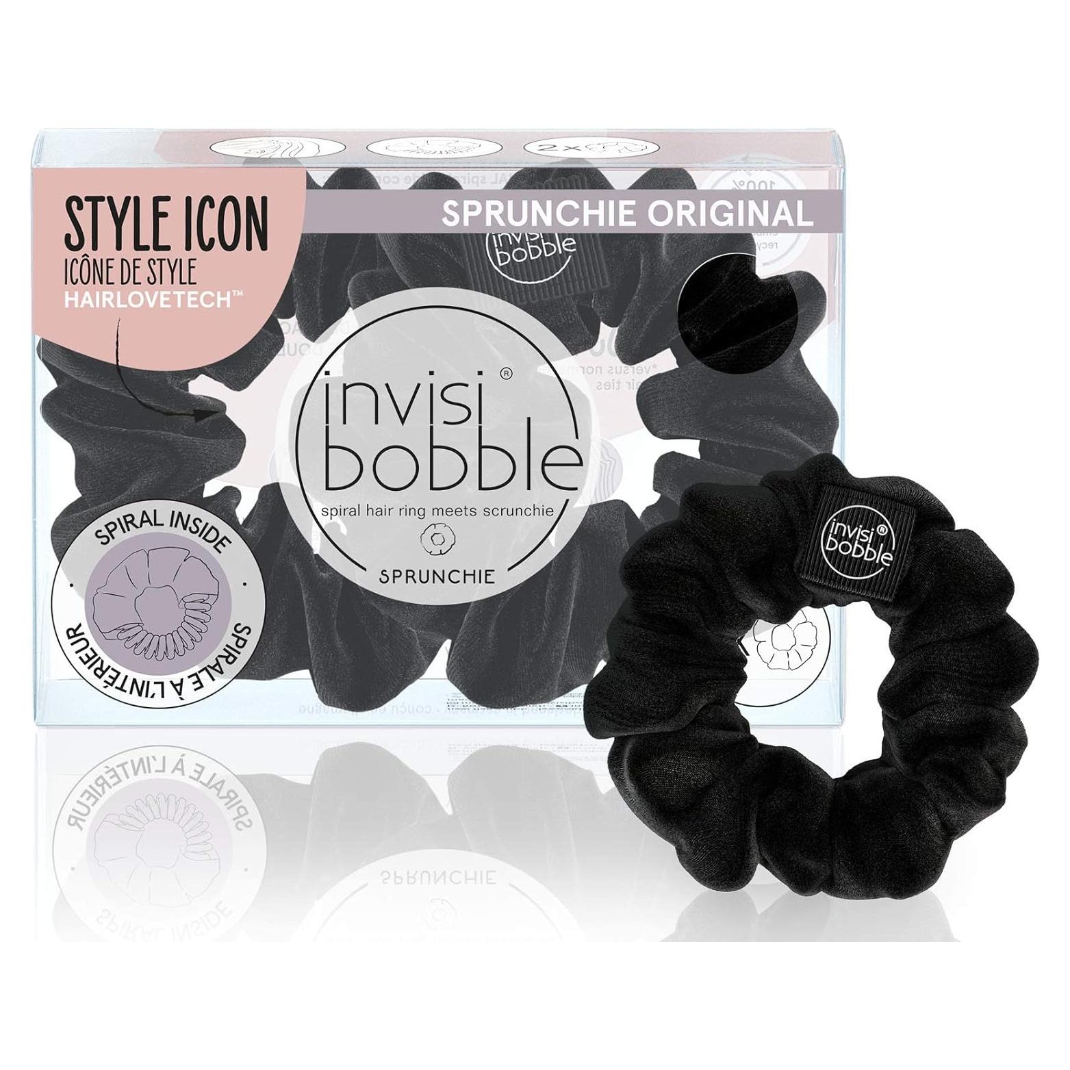 Invisibobble Sprunchie Anillo de Cabello Espiral Negro - 2 Unidades
