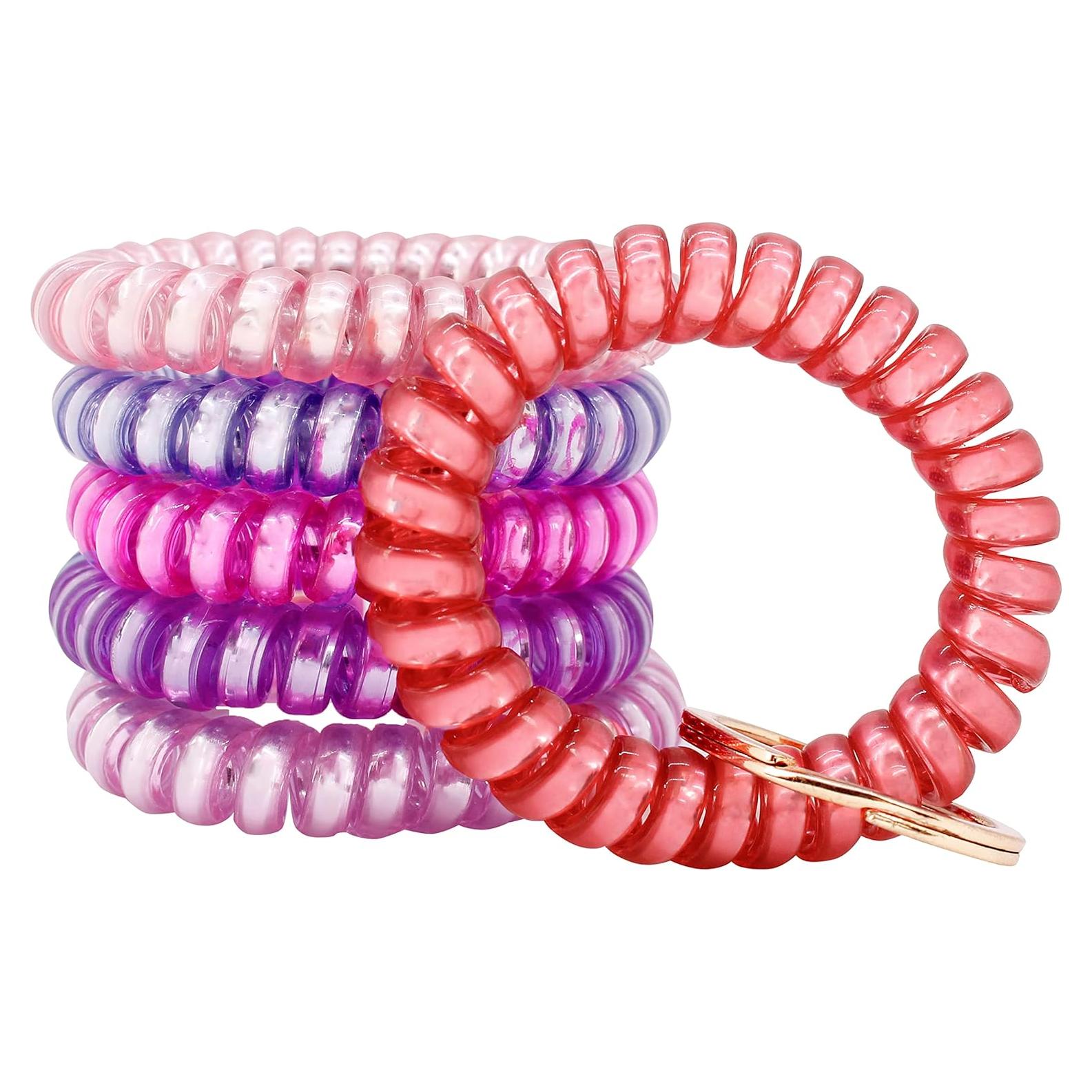 Paquete de 6 Pulseras de Llave Espiral BIHRTC - Colores Vivos