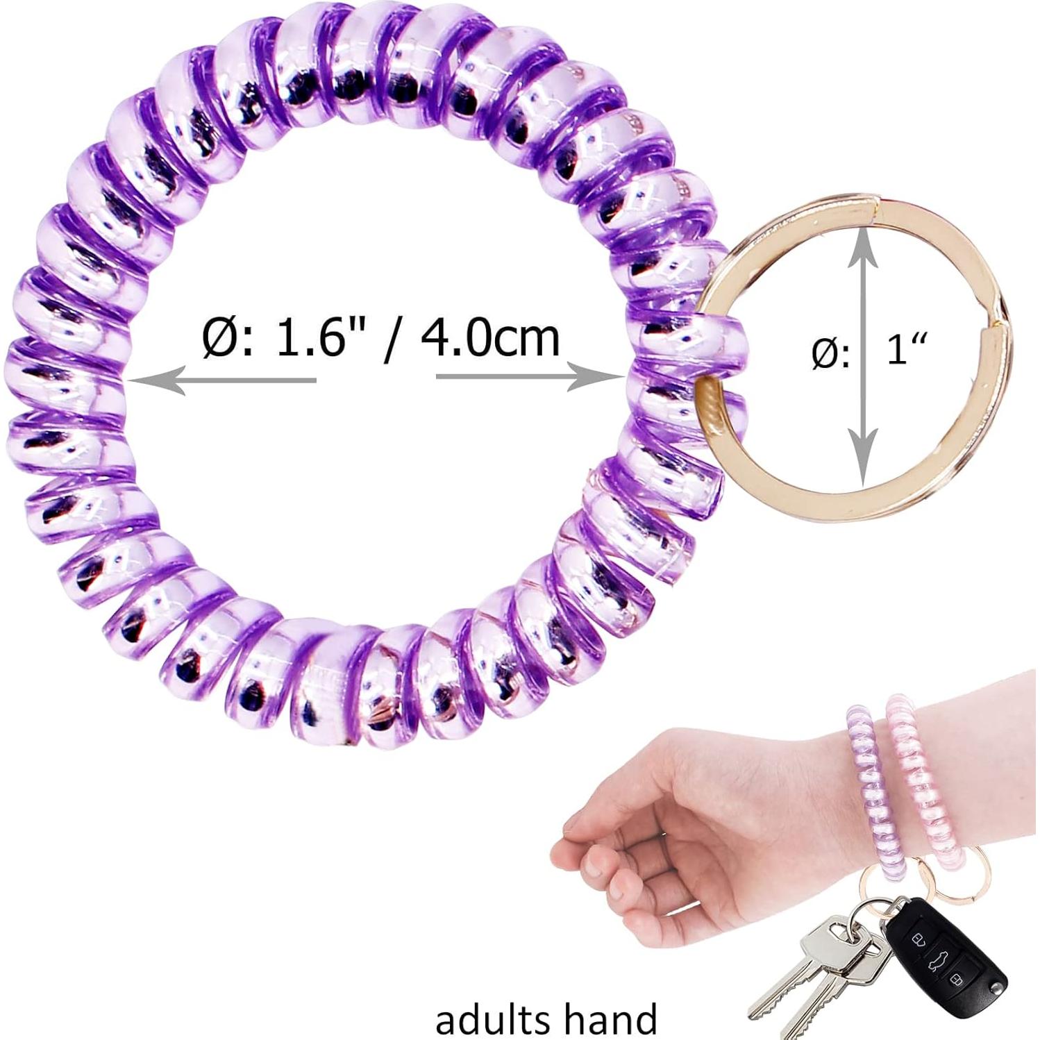 Paquete de 6 Pulseras de Llave Espiral BIHRTC - Colores Vivos