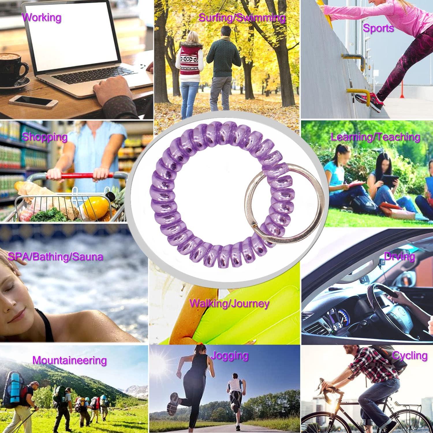 Paquete de 6 Pulseras de Llave Espiral BIHRTC - Colores Vivos