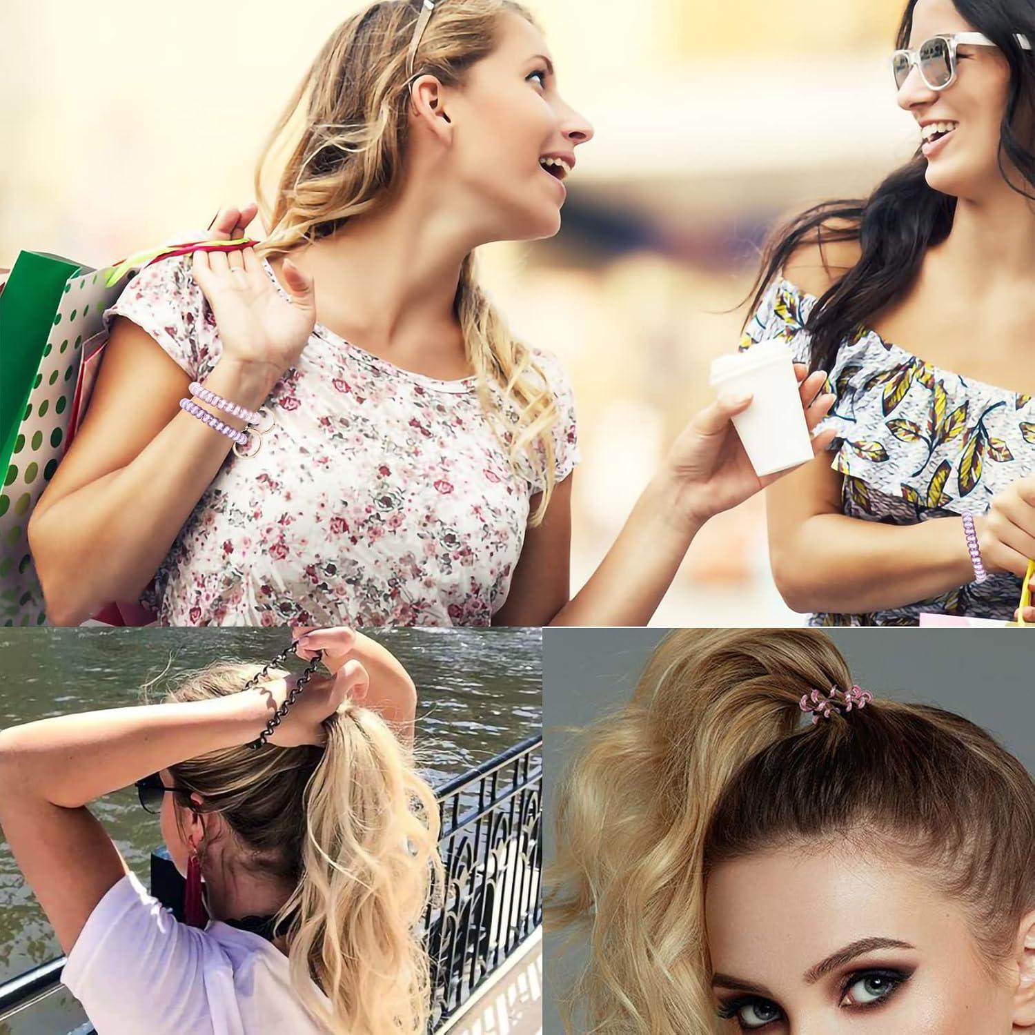 Paquete de 6 Pulseras de Llave Espiral BIHRTC - Colores Vivos