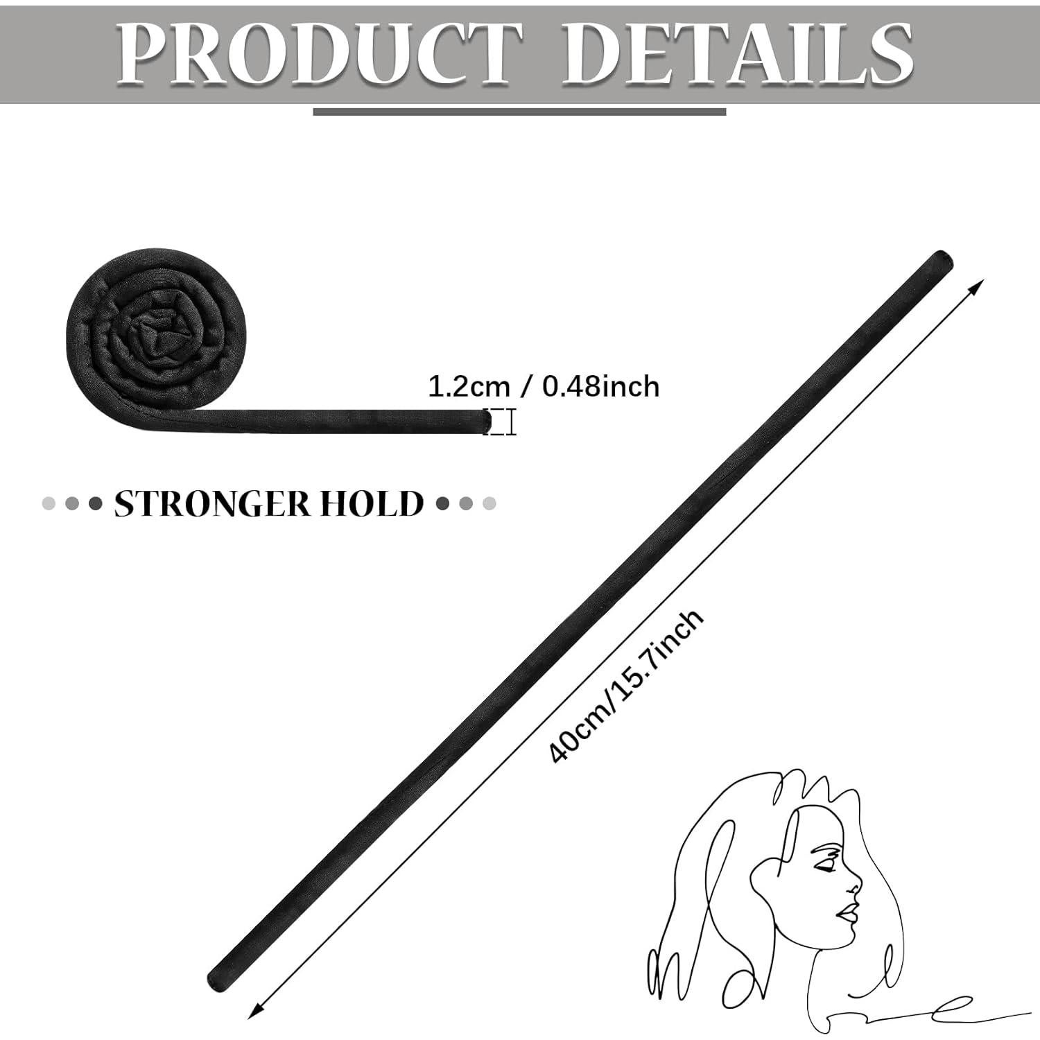 6 Sujetadores de Cabello Flexibles Hoteam para Dreadlocks