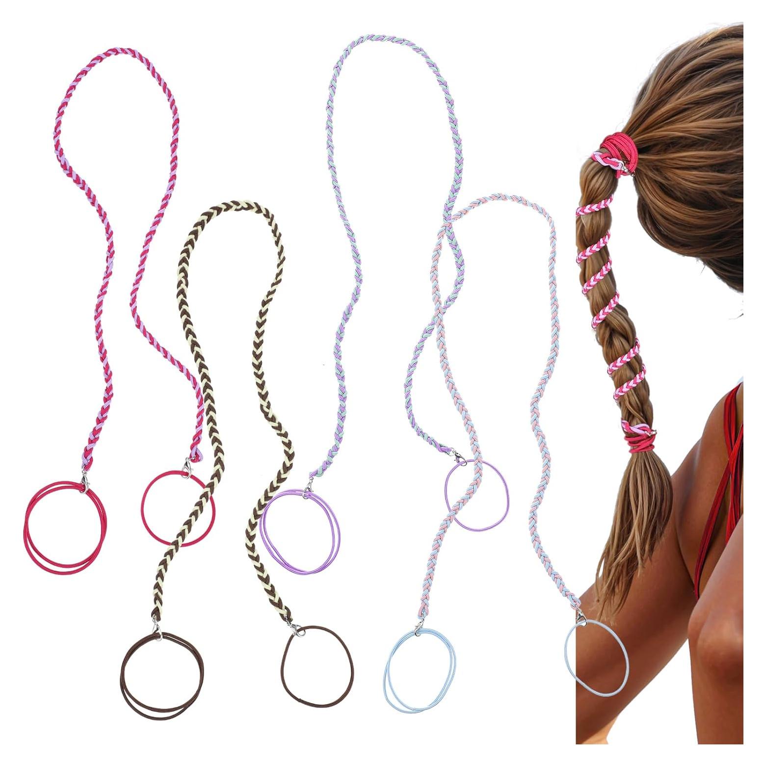 4 Bandas Trenzadas Espirales HJZHII 64cm Multicolor para Cabello