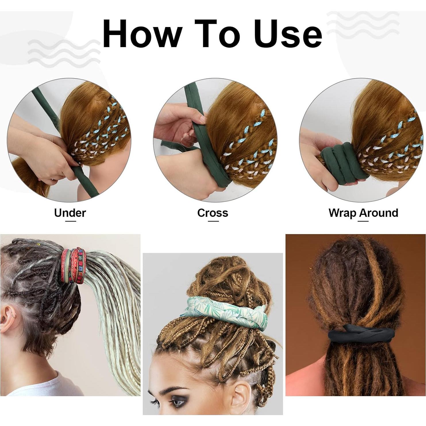 Ataduras de Cabello Dreadlock Dingion - 9 Piezas Coloridas 63 cm