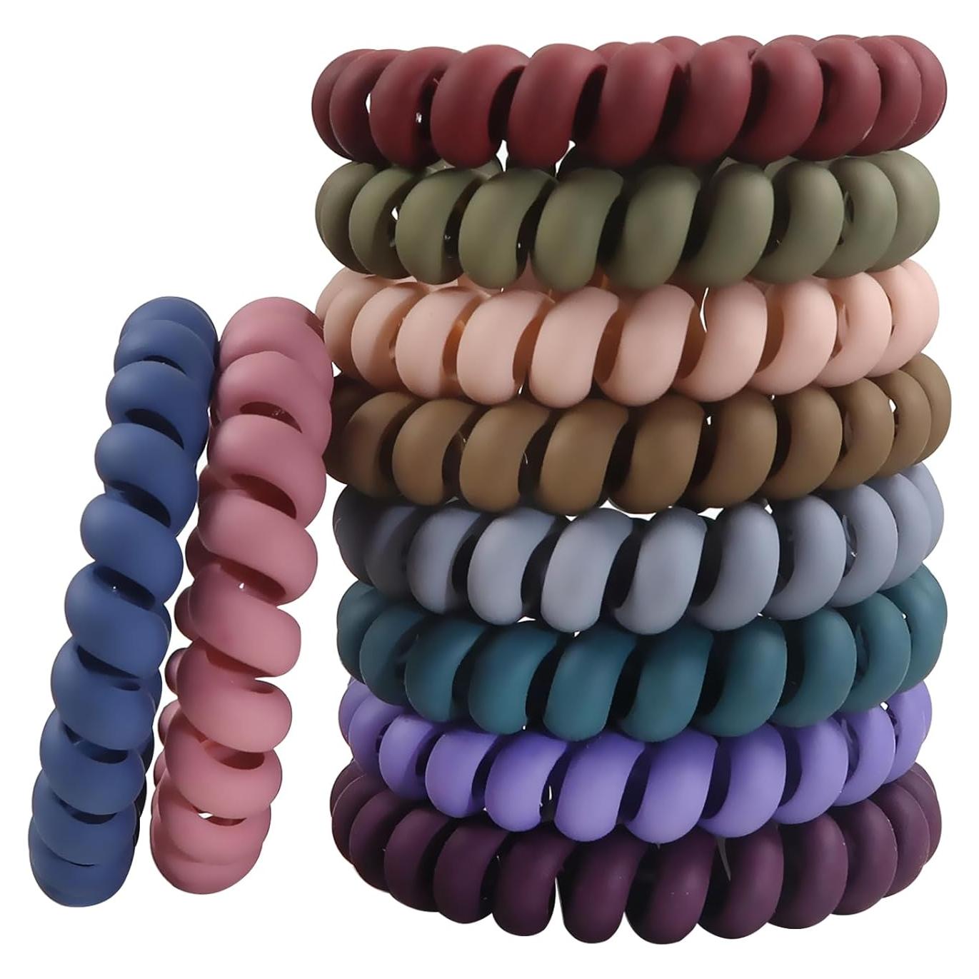 10 Gomas para el Cabello Espirales TUUXI - Sin Daño, Coloridas