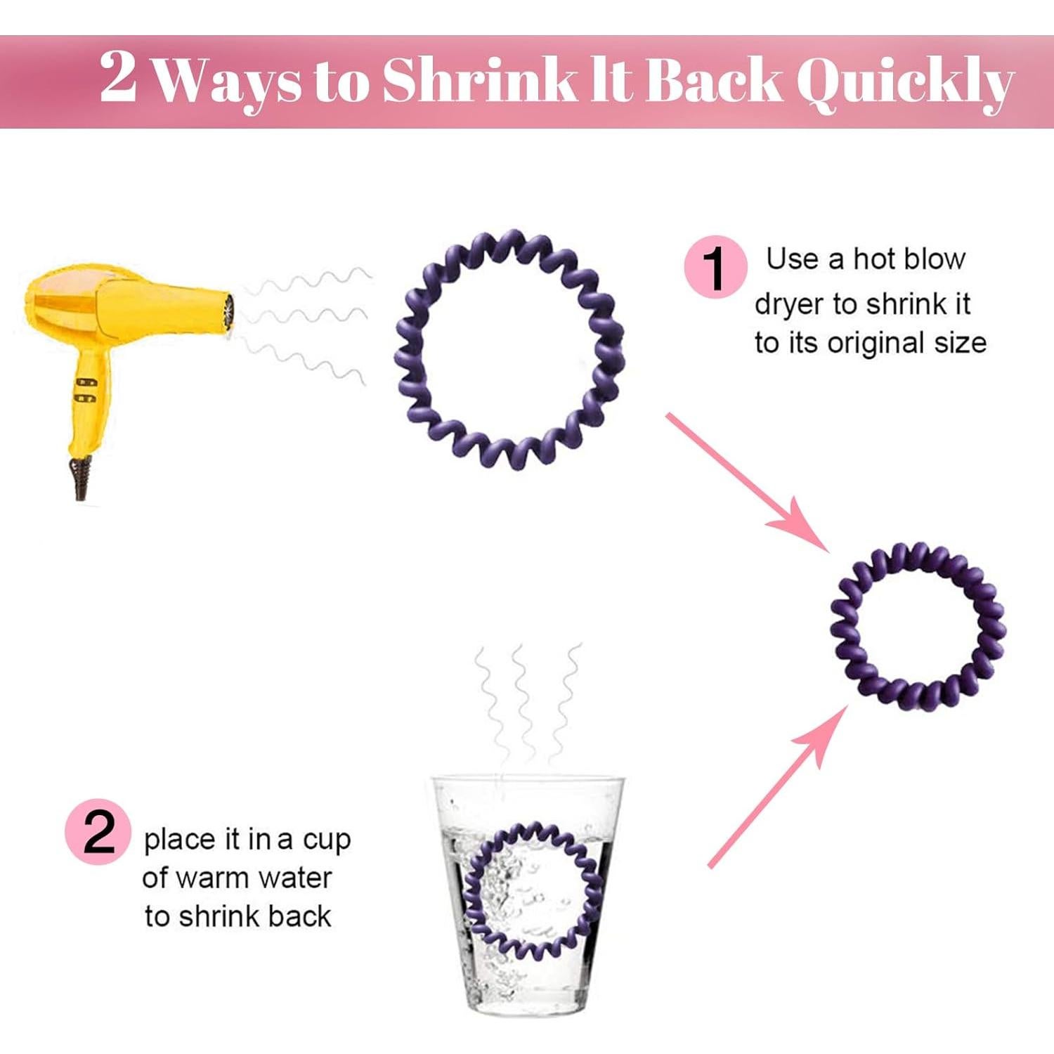 10 Gomas para el Cabello Espirales TUUXI - Sin Daño, Coloridas