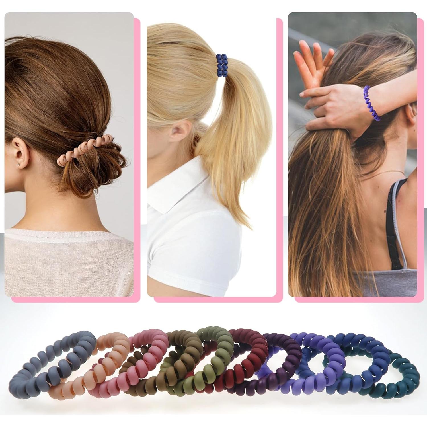 10 Gomas para el Cabello Espirales TUUXI - Sin Daño, Coloridas