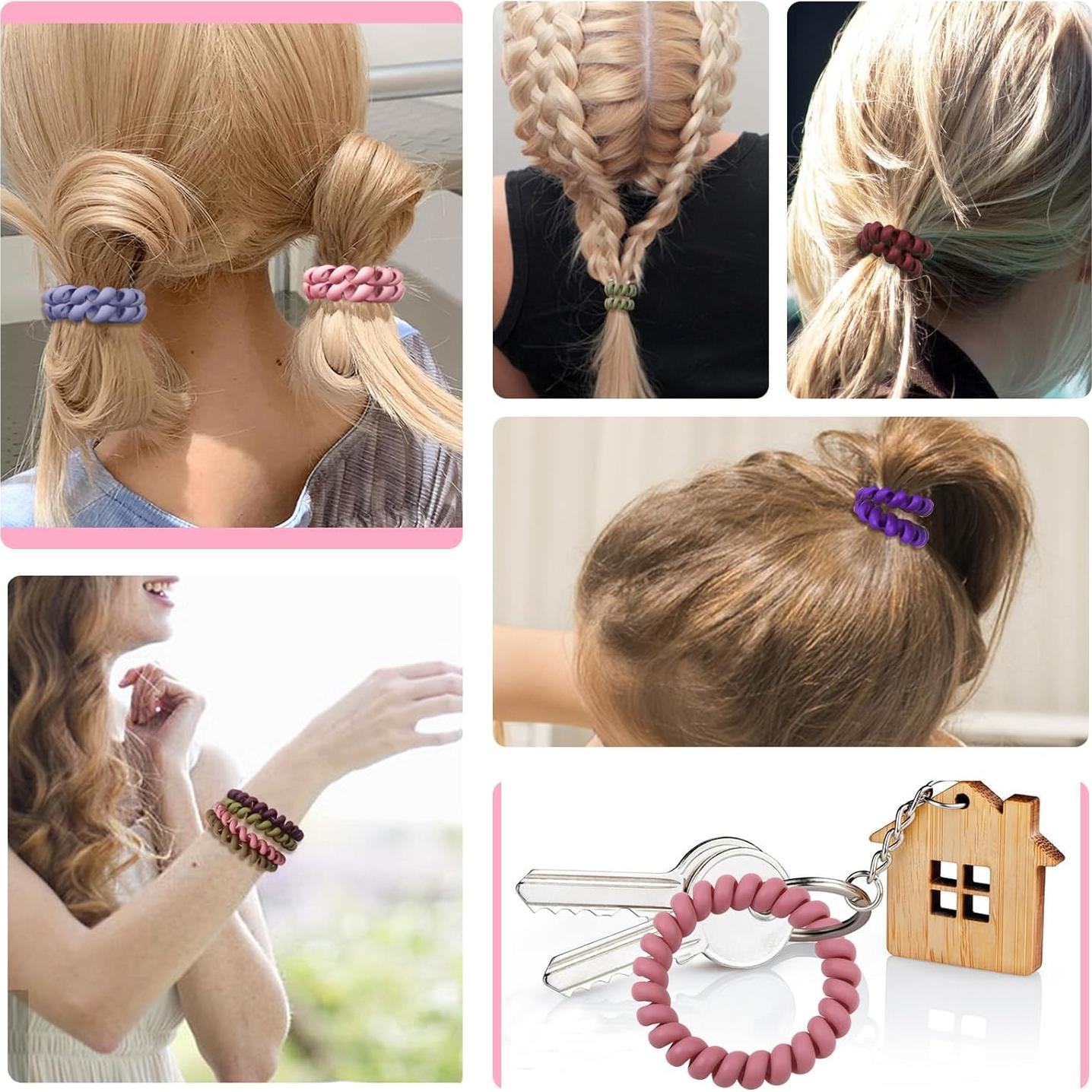 10 Gomas para el Cabello Espirales TUUXI - Sin Daño, Coloridas