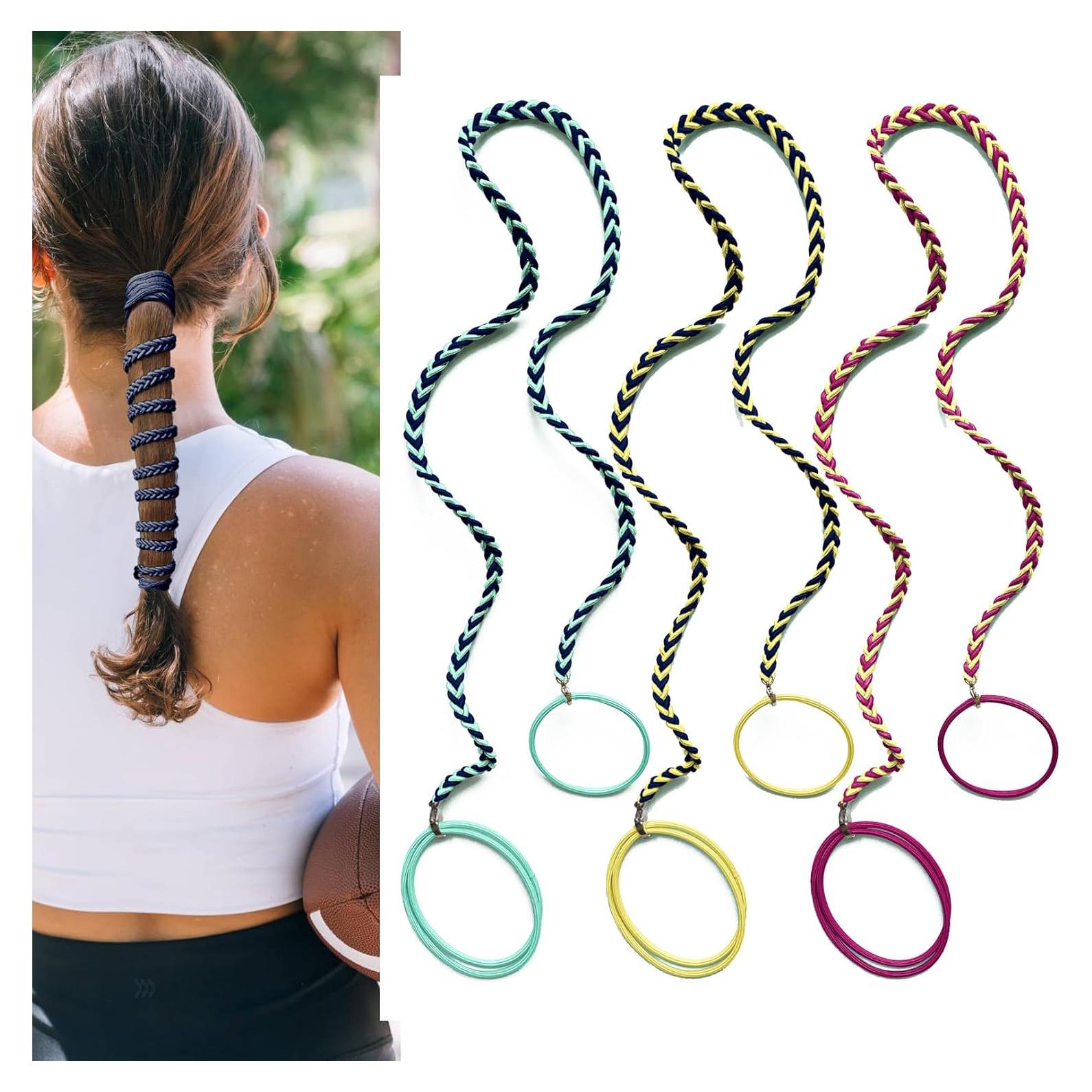 Coletas Espirales Elásticas DAOSUN 63.5 cm Coloridas - Paquete de 3