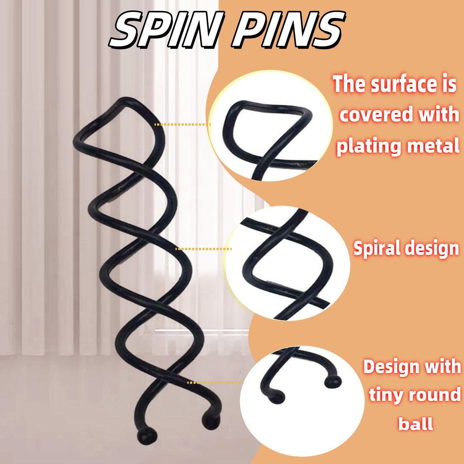 50 Horquillas Espirales de Metal Hyamass para Cabello Negro