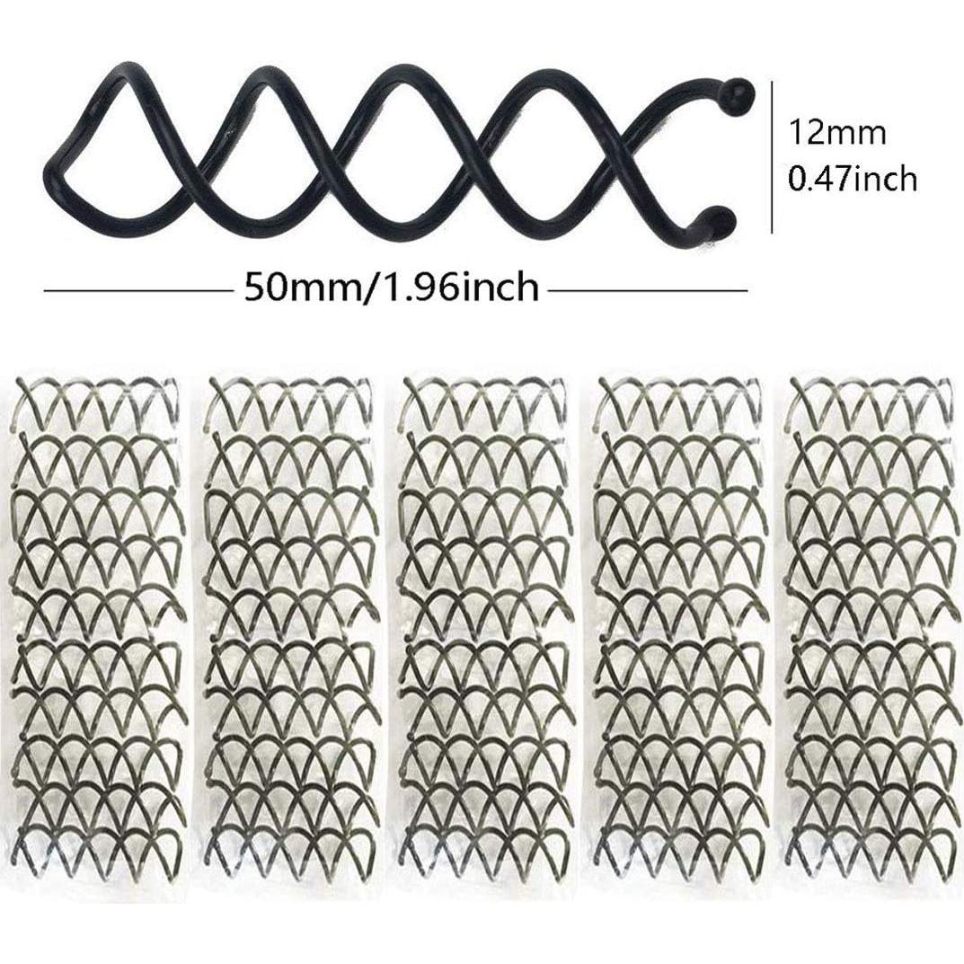 50 Horquillas Espirales de Metal Hyamass para Cabello Negro