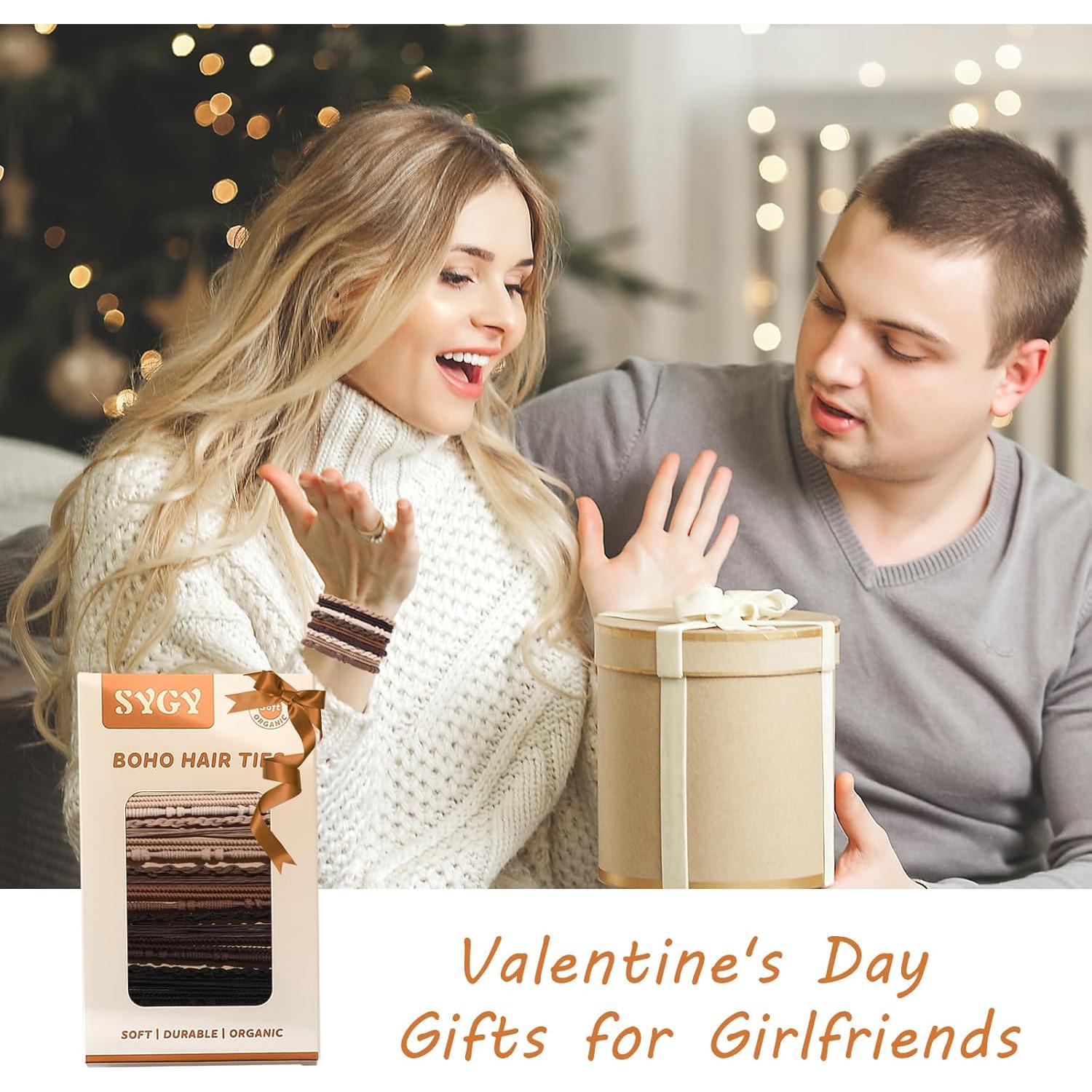 20 Lazos para el Cabello Boho SYGY - 6 cm, Sin Daño, Marrón