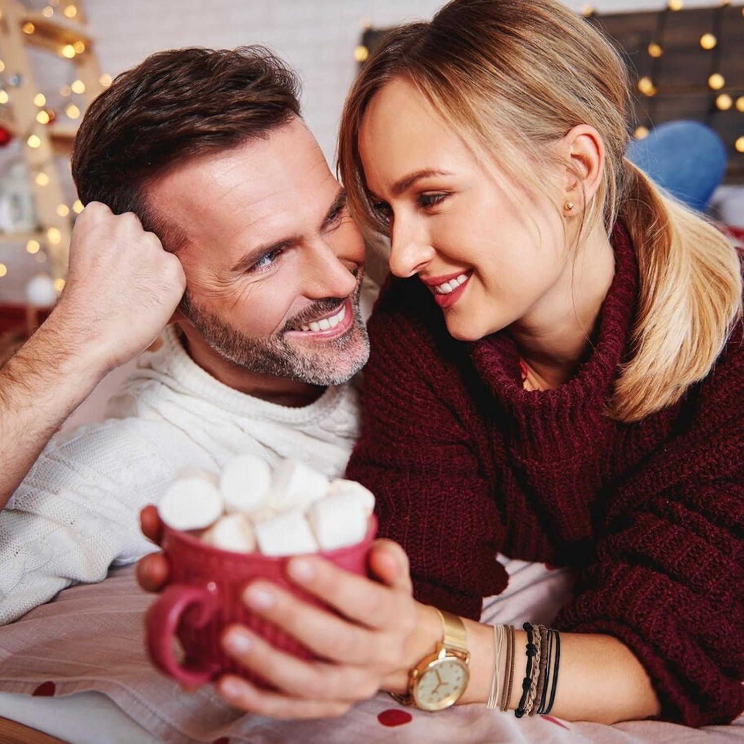 20 Lazos para el Cabello Boho SYGY - 6 cm, Sin Daño, Marrón