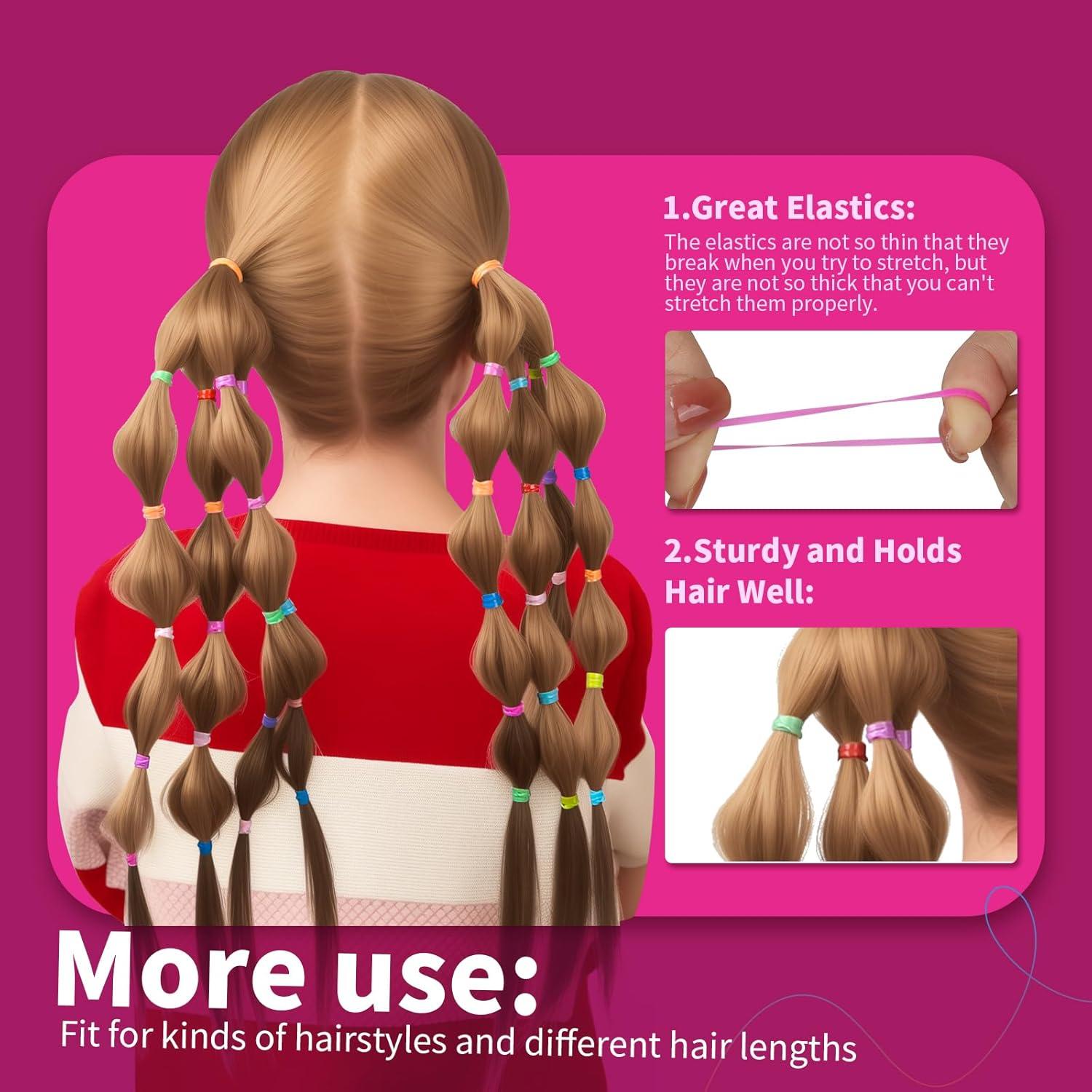 Bandas de Pelo Elásticas Teenitor 2000pcs Multi Color 22mm