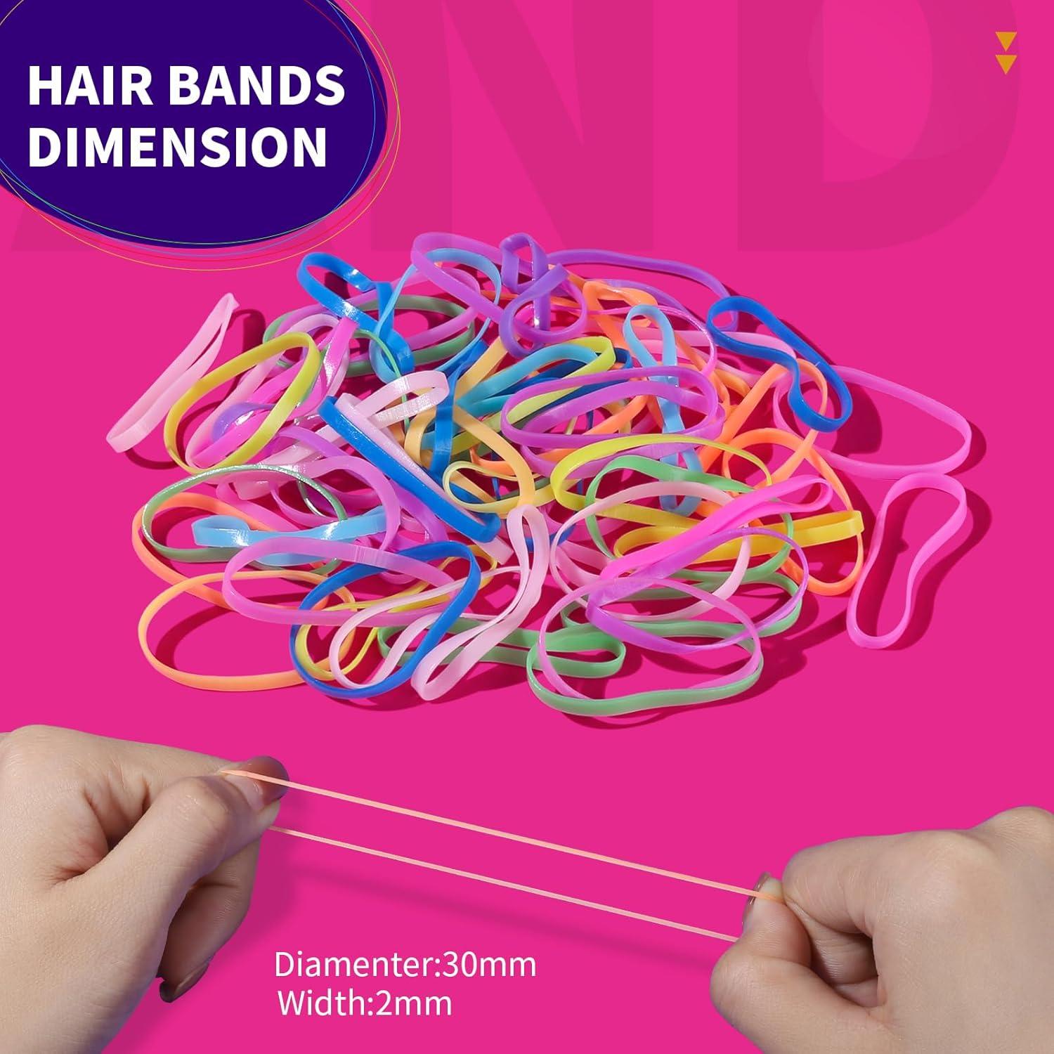Bandas de Pelo Elásticas Teenitor 2000pcs Multi Color 22mm