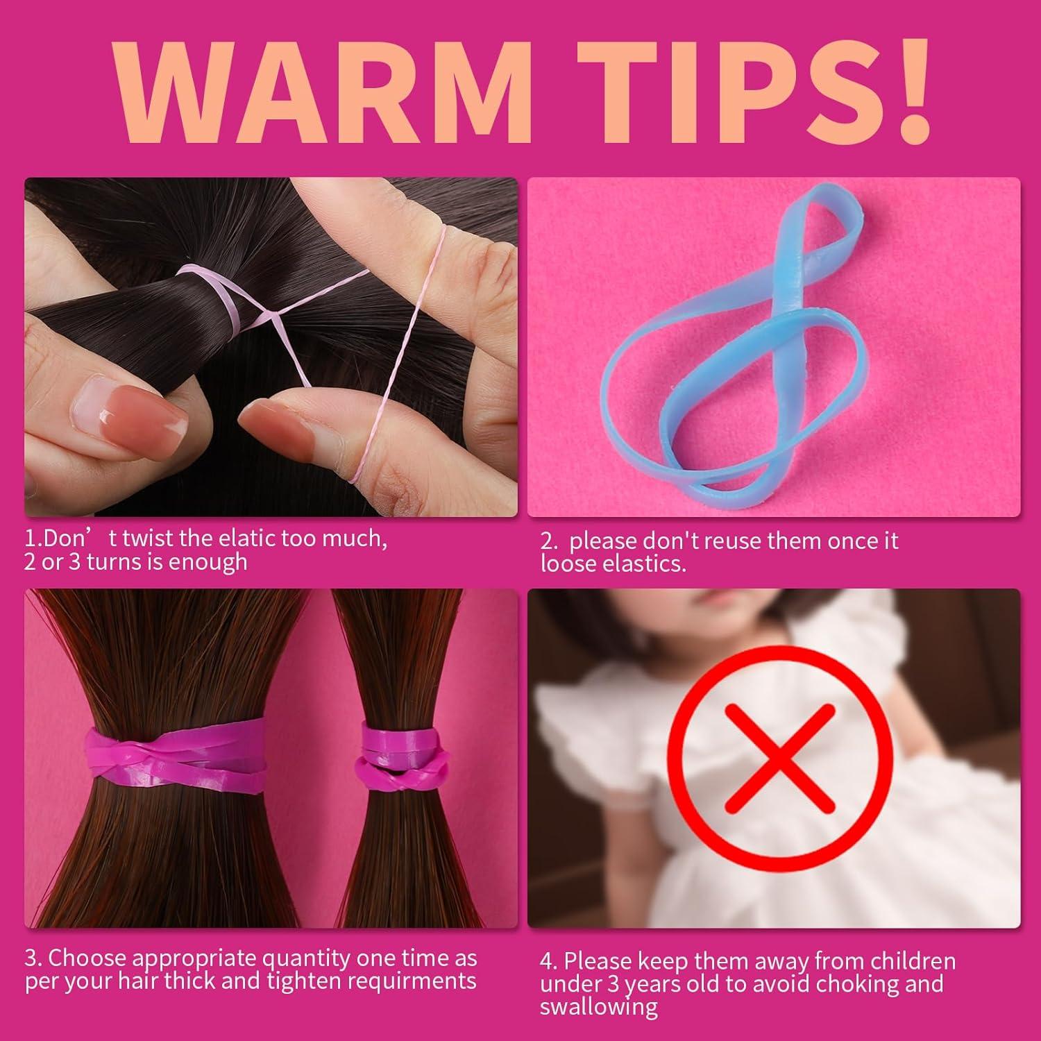 Bandas de Pelo Elásticas Teenitor 2000pcs Multi Color 22mm